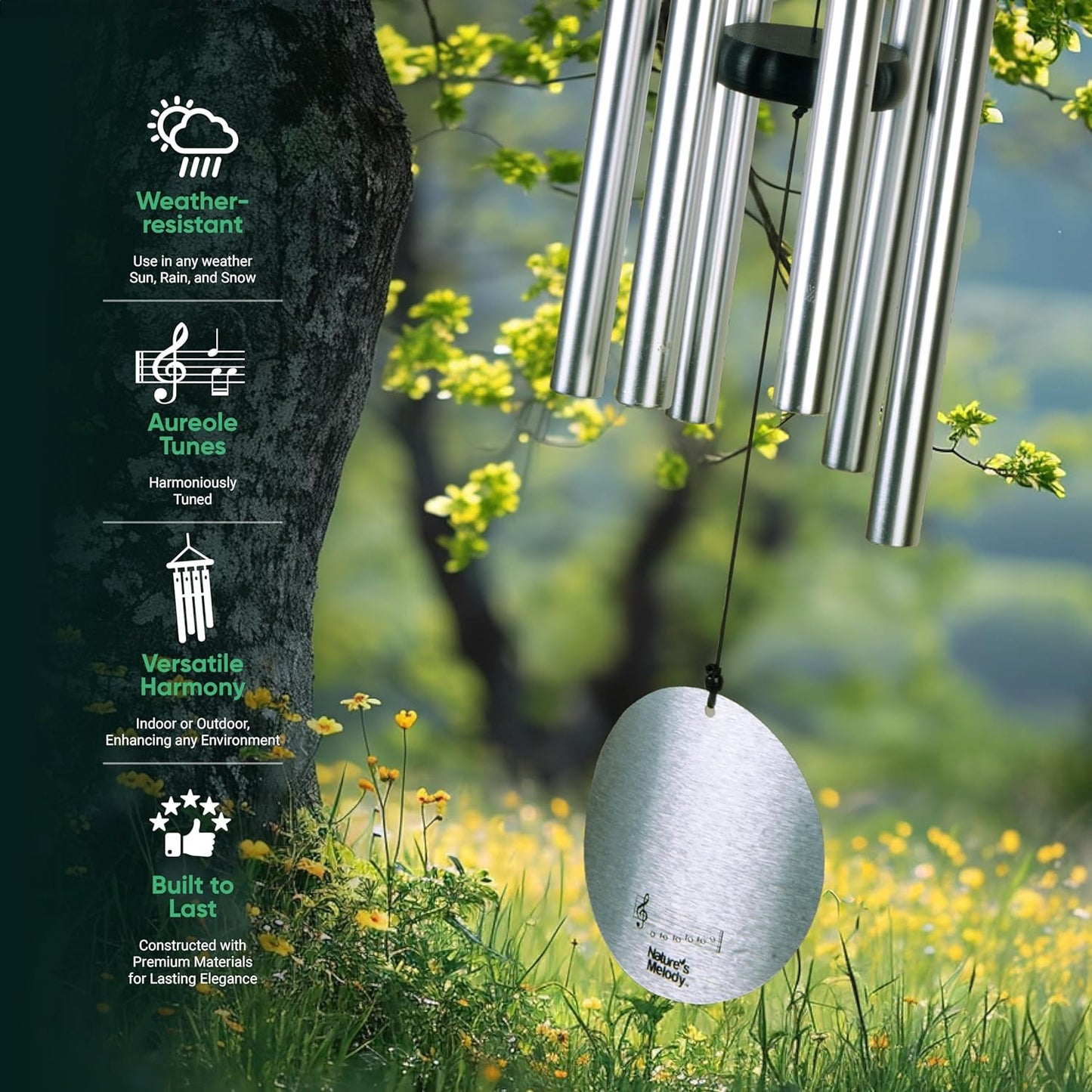 Windspiel Aureole Tunes 36 Aluminium 91 cm, 91,4 cm (36 zoll) Silber