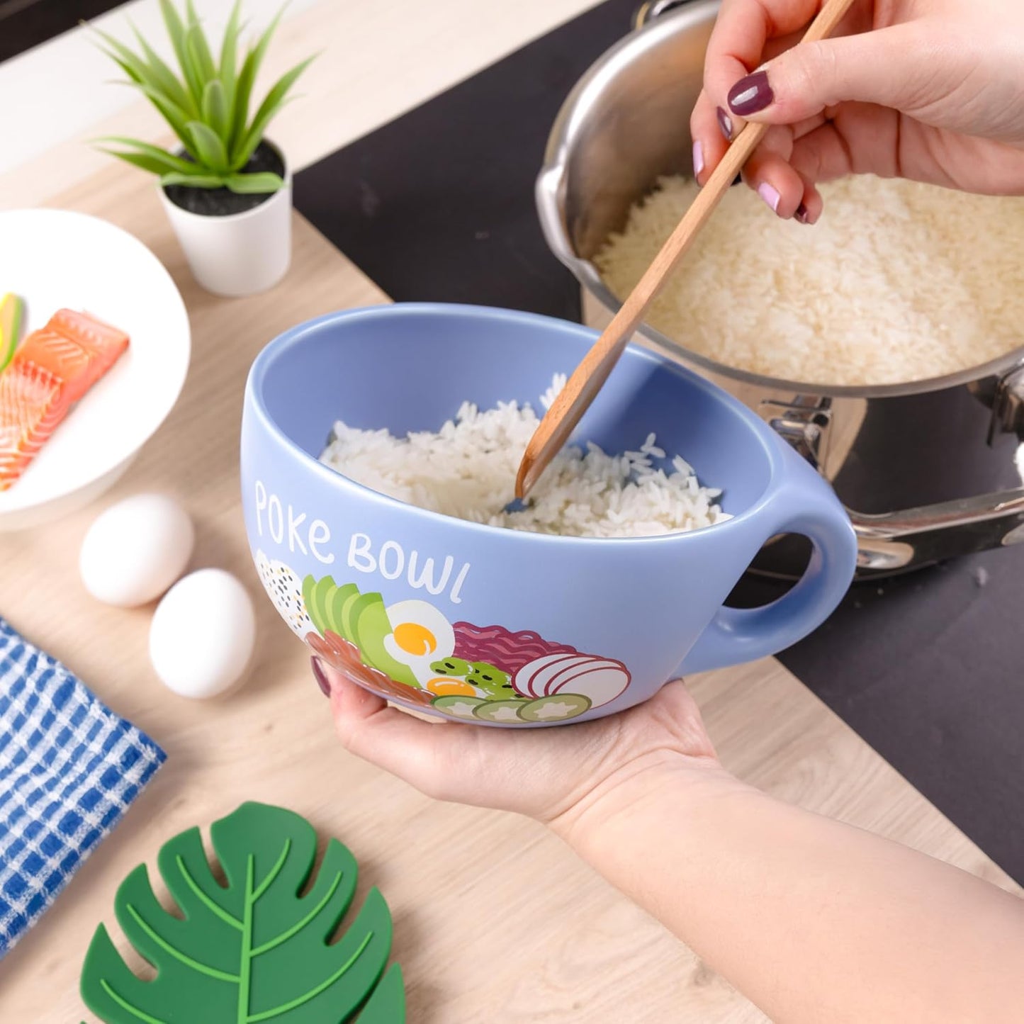 Suppenschüssel für Poke und Nudelsuppen, Poke, Blau