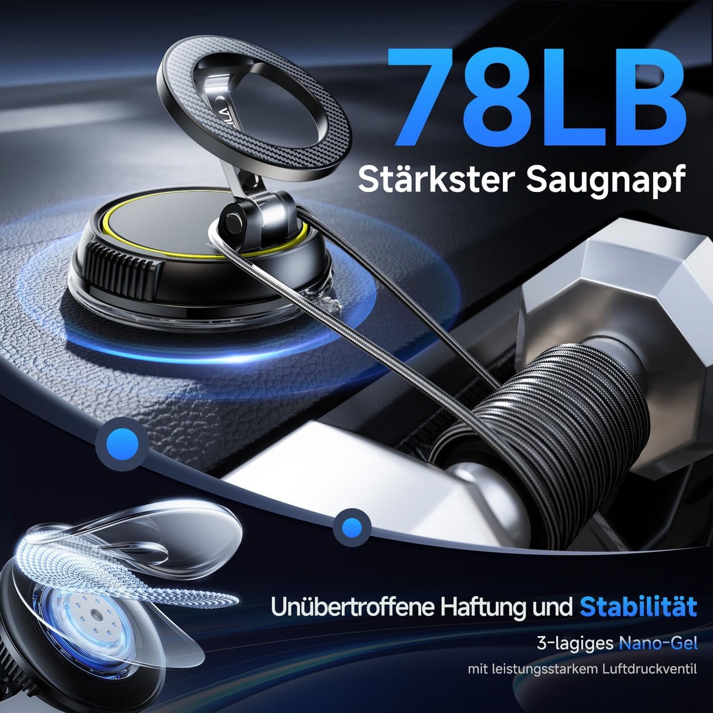 Magnetische Handyhalterung fürs Auto, Olivgelb