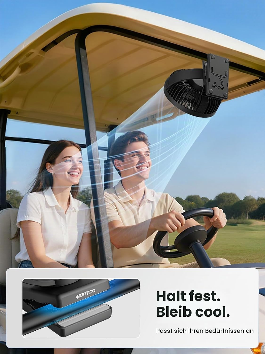 Tragbarer Tischventilator DJ10 mit 720° Drehung & LED-Licht, 10000mAh