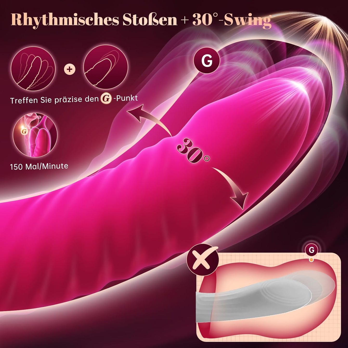 Vibrator mit 3 Stoss- und 10 Vibrationsmodi