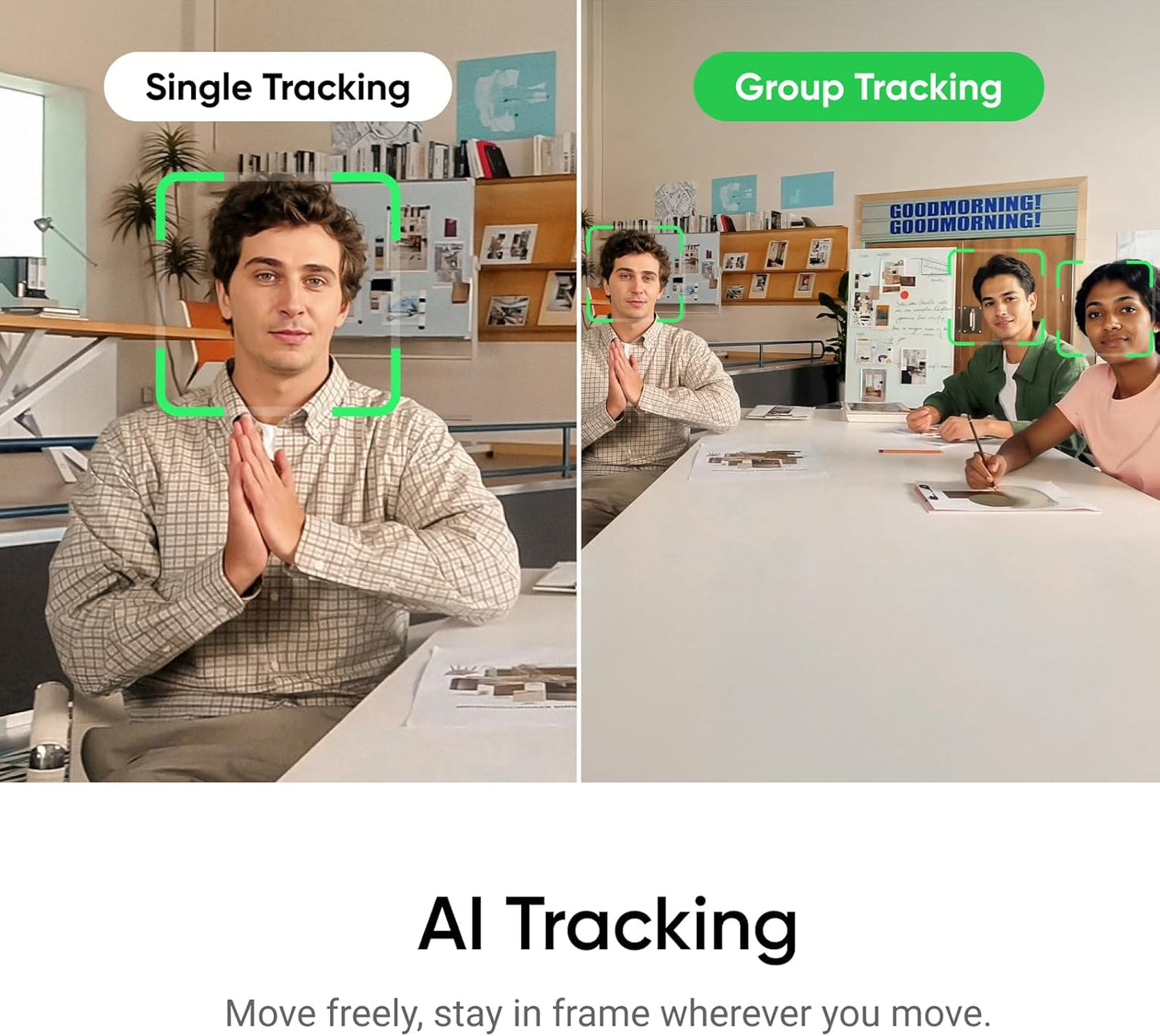 Link 2 Webcam mit KI-Tracking und Gestenkontrolle, Polarweiss Standard-Bundle
