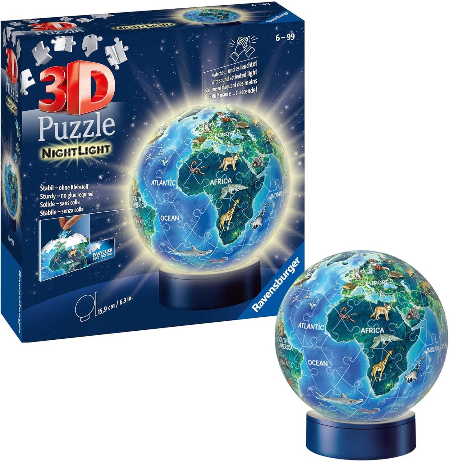 3D Puzzle-Nachtlicht Erde bei Nacht