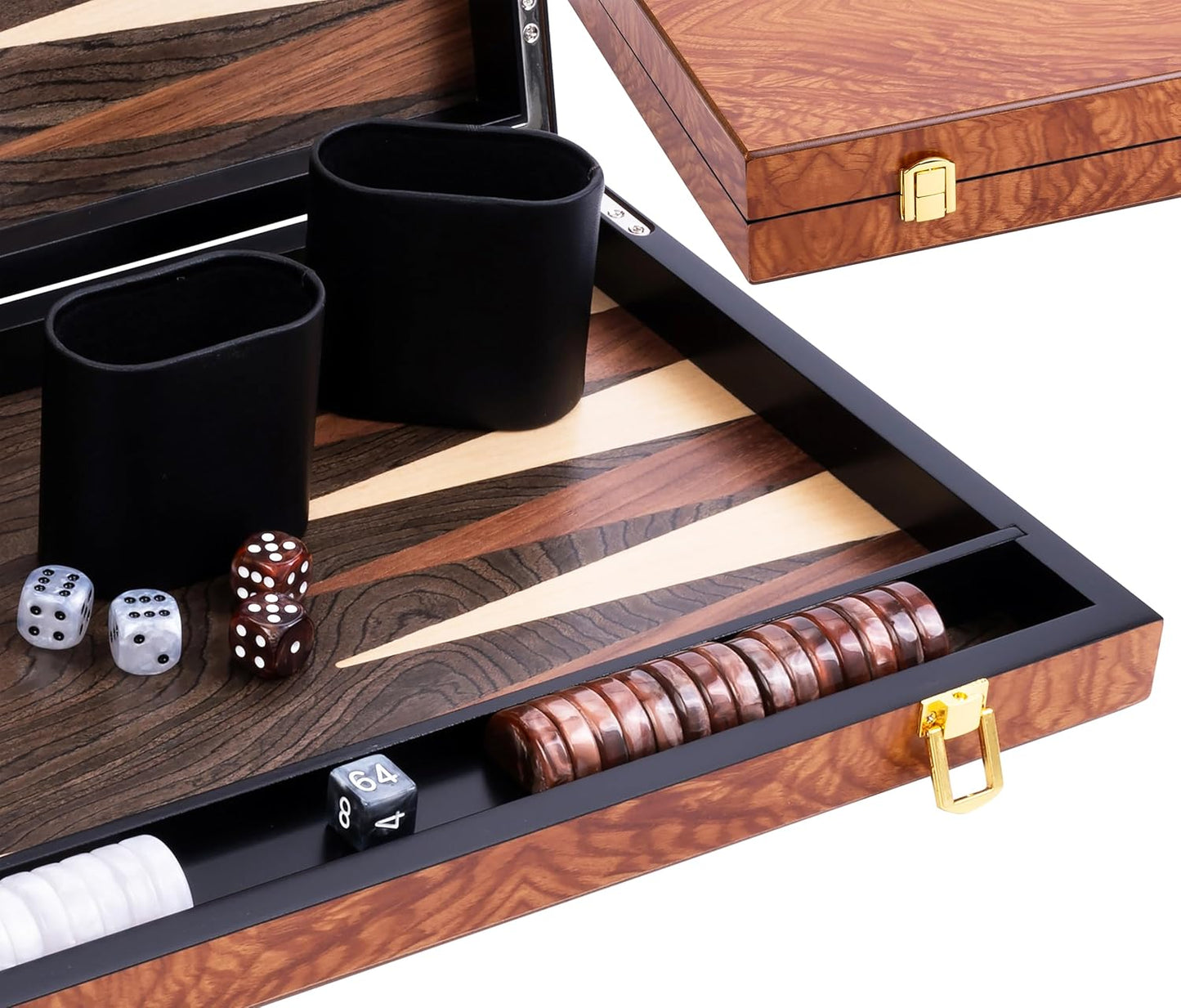 Luxus-Backgammon-Set Rosenholz, 18 Zoll Rosenholz