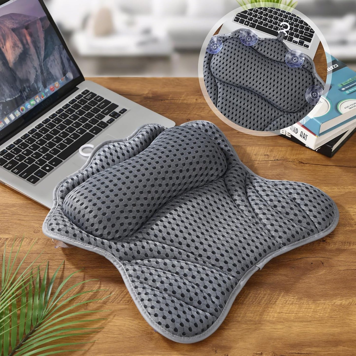Badewannenkissen mit 4D-Air-Mesh-Technologie, Grau