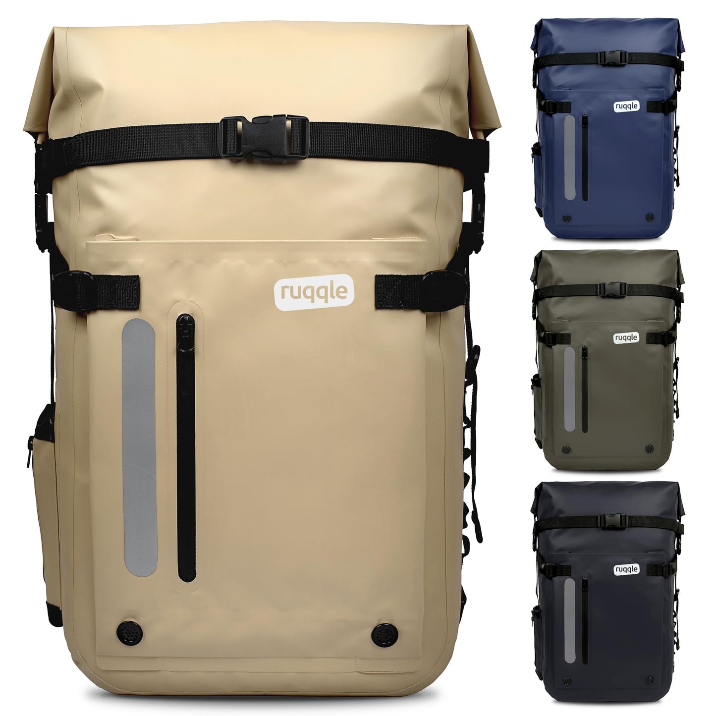 Wasserdichter Rucksack mit Rolltop, 20 Liter, 20 Liter Beige