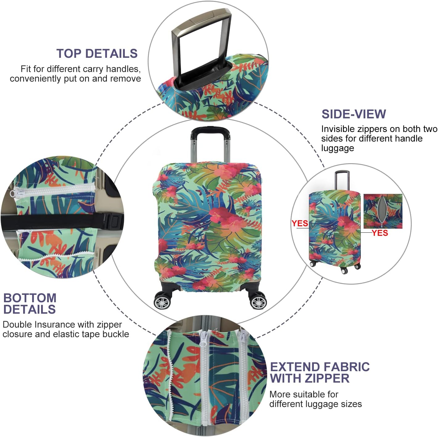 Kofferschutzhülle, Multicolor XL: 29-30 Zoll Gepäck