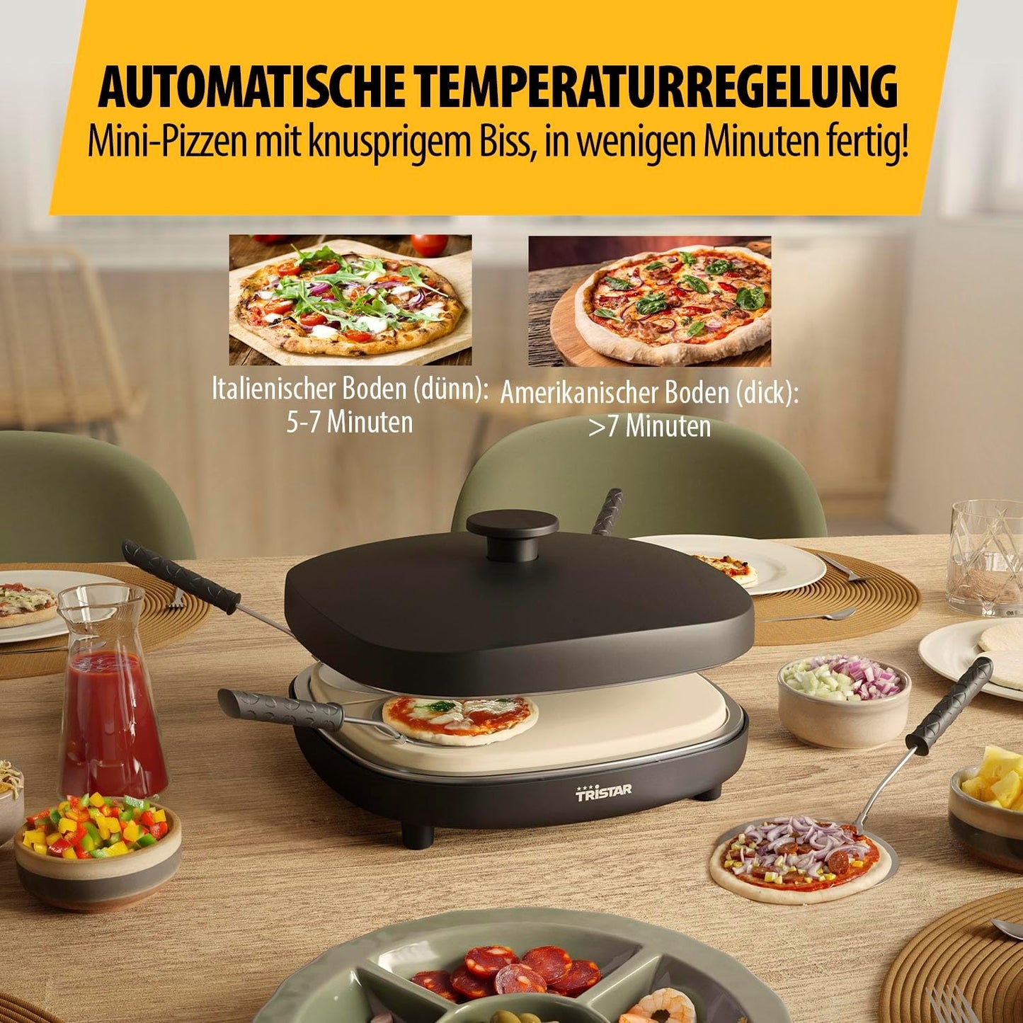 Pizza Maker, 28.5 x 28.5 x 17.5 cm Schwarz