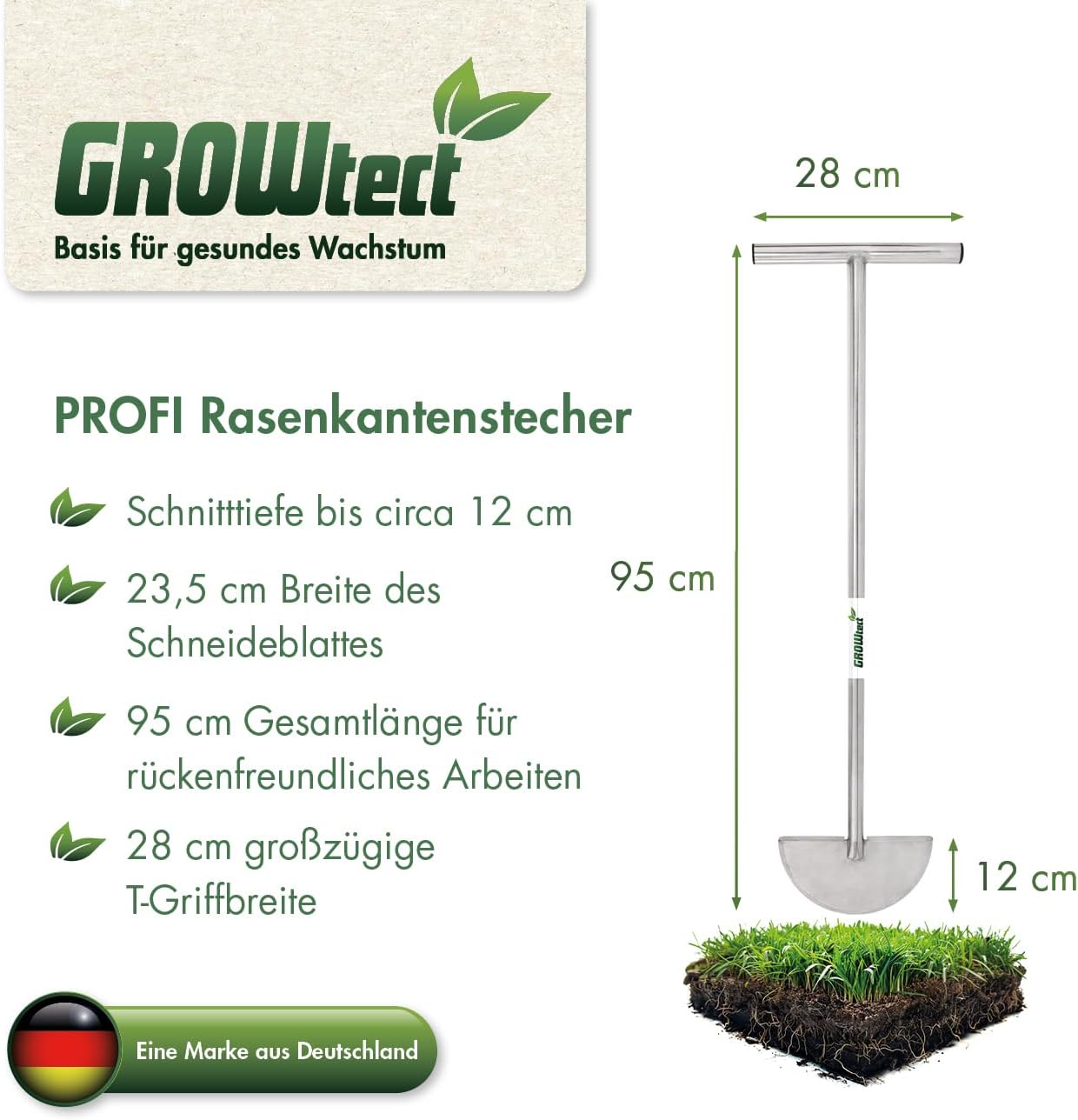 Rasenkantenstecher mit Edelstahlstiel