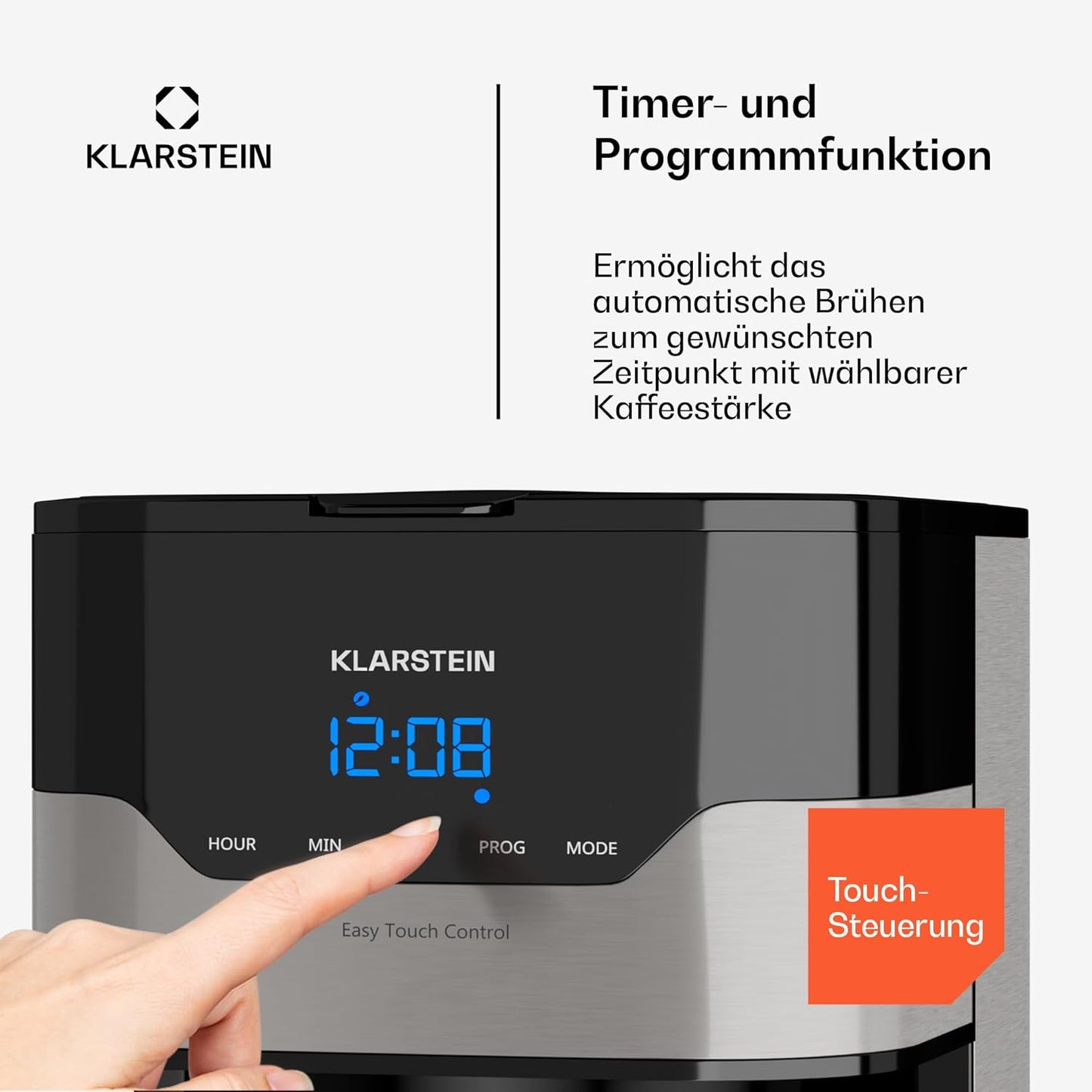Filterkaffeemaschine mit Thermoskanne, Silber-schwarz - 1,2l