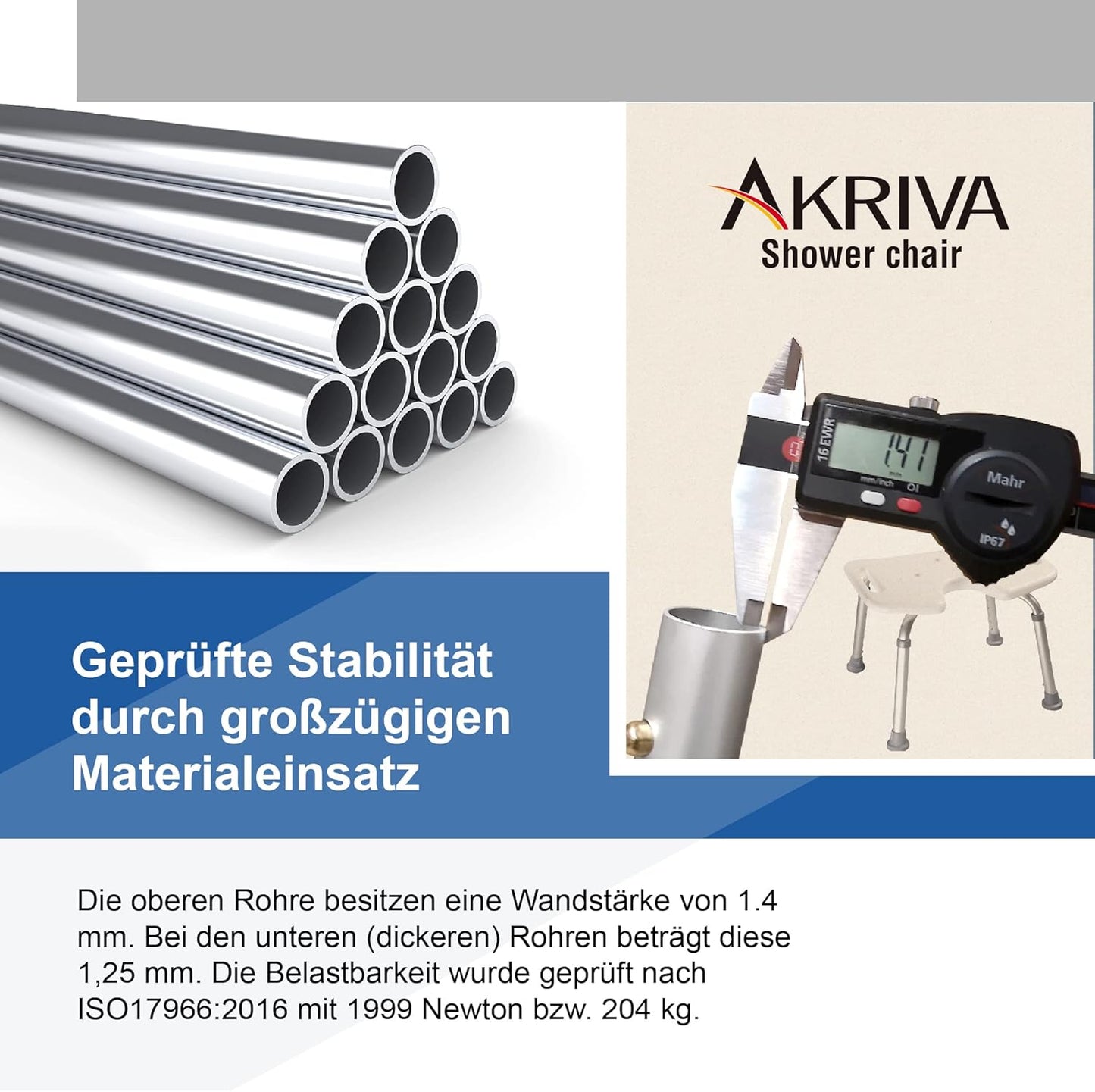 Höhenverstellbarer Duschhocker mit Hygieneausschnitt, Mit Hygieneausschnitt