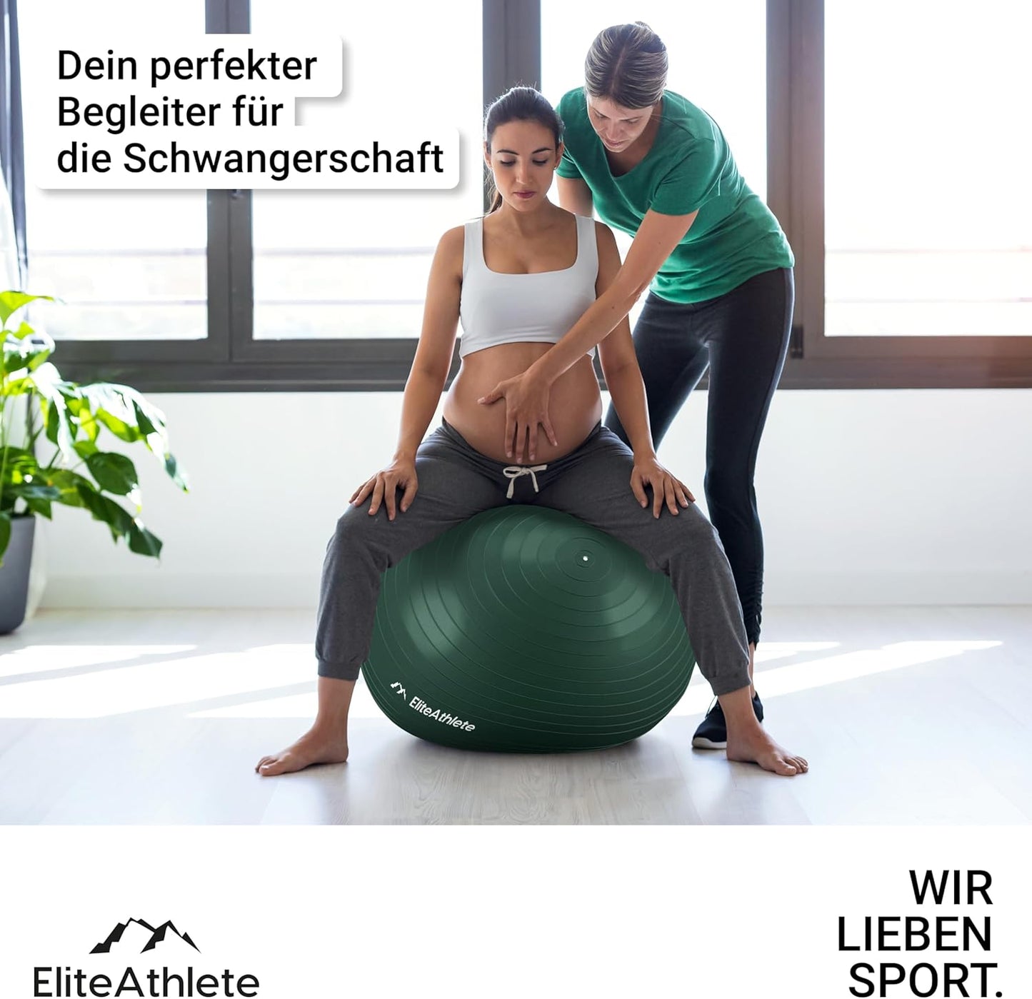 Gymnastikball mit Anti-Burst System, Deep Forest 75cm