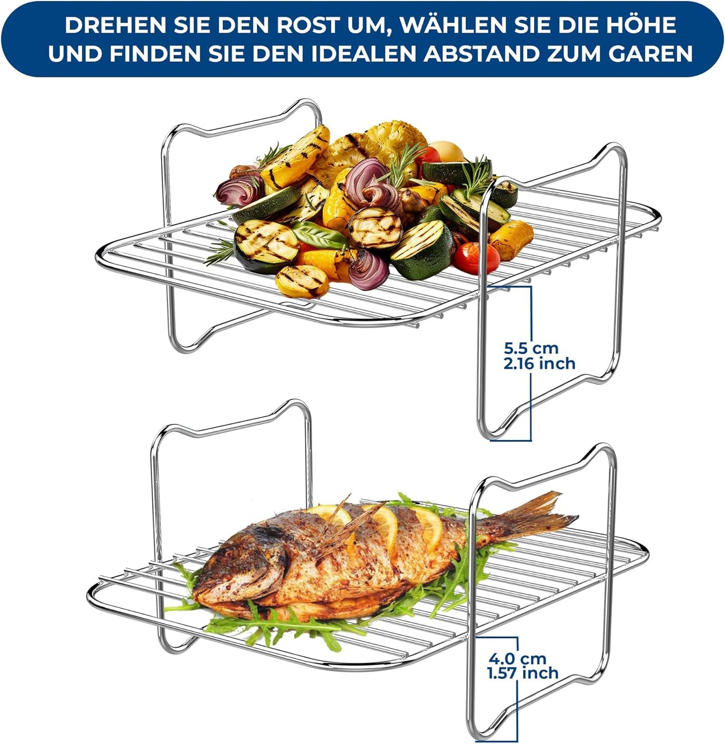 Grillrost-Set für Ninja Foodi Dual Zone, 9,5l Af400eu Grillrost