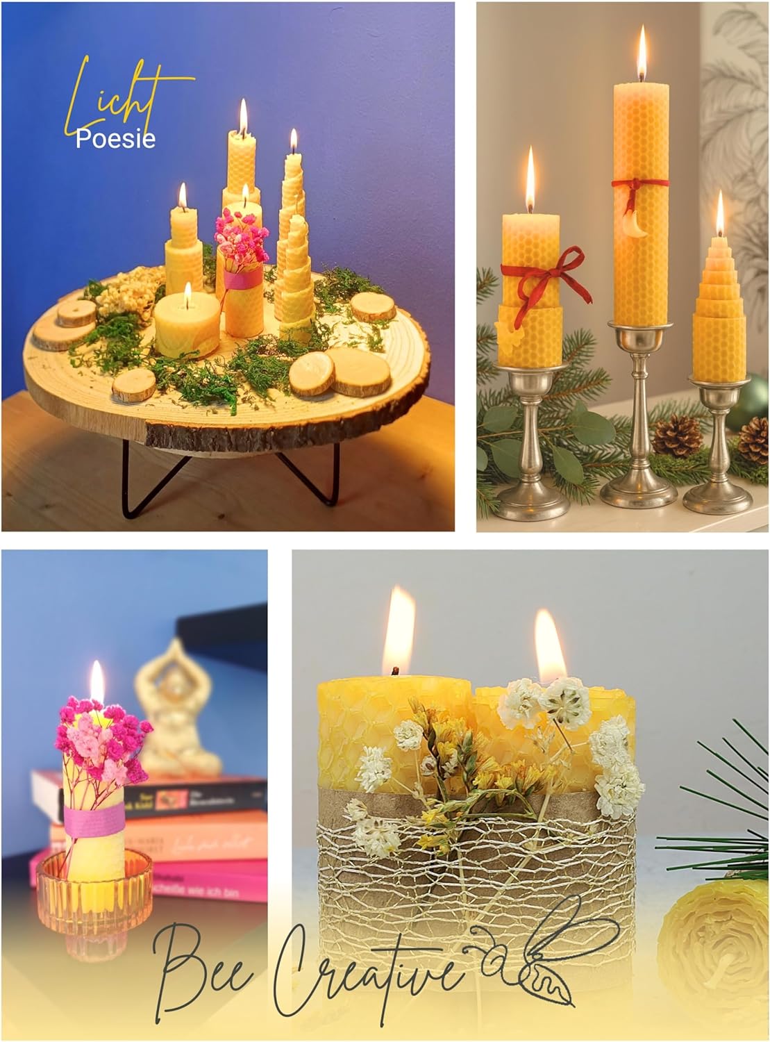DIY Bienenwachskerzen Bastelset, Gelb