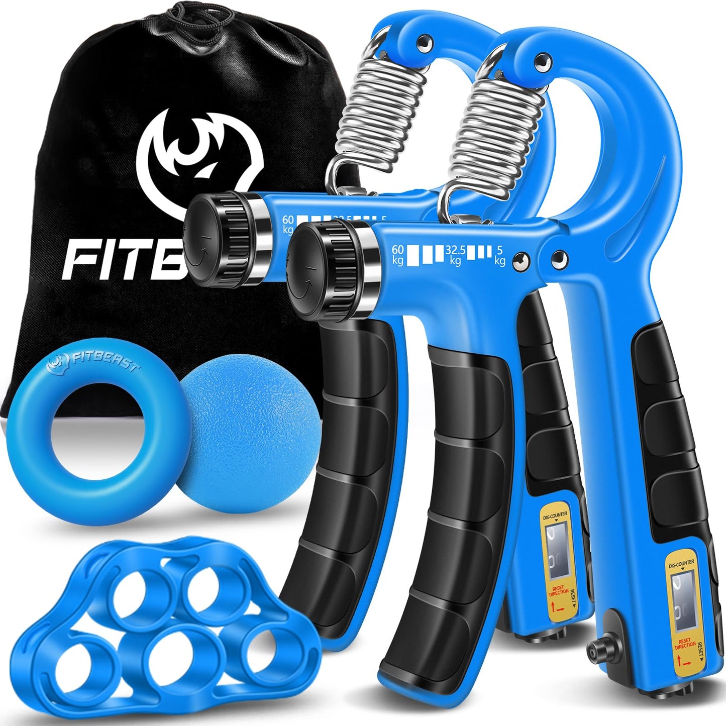 5-teiliges Handtrainer-Set, Himmelblau