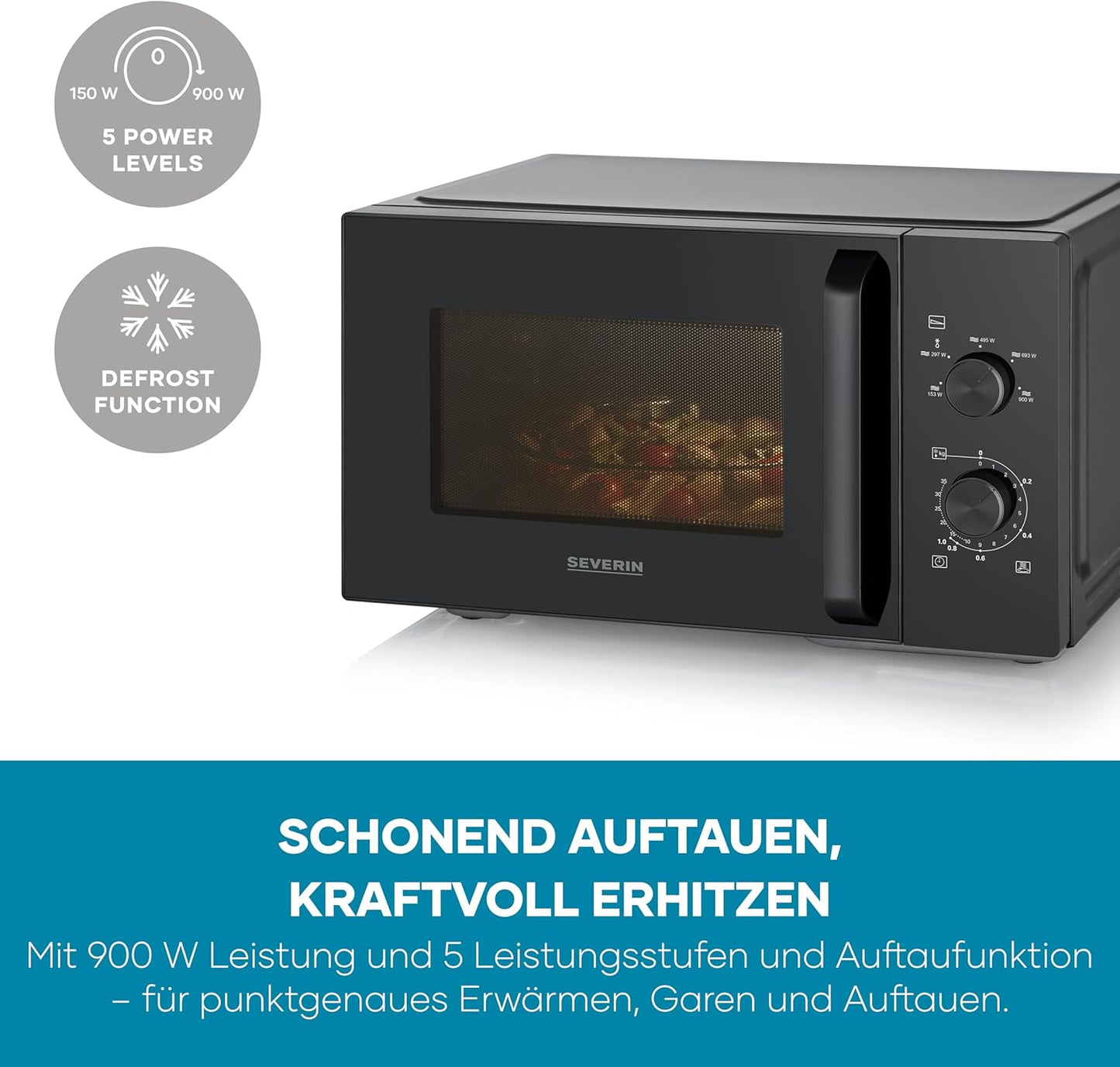 Mikrowelle MW7796, 28L, 900W, Solo XXL, 28L, Schwarz