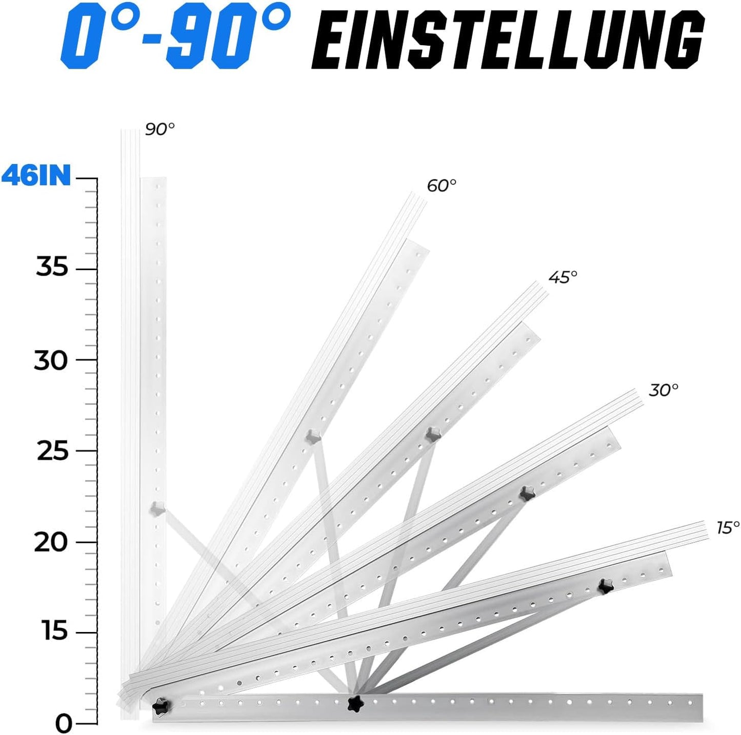 Balkonkraftwerk Solarmodul-Halterung (2 Paare) 118 cm, (2 Paare ) 118 cm Solarmodul Halterung