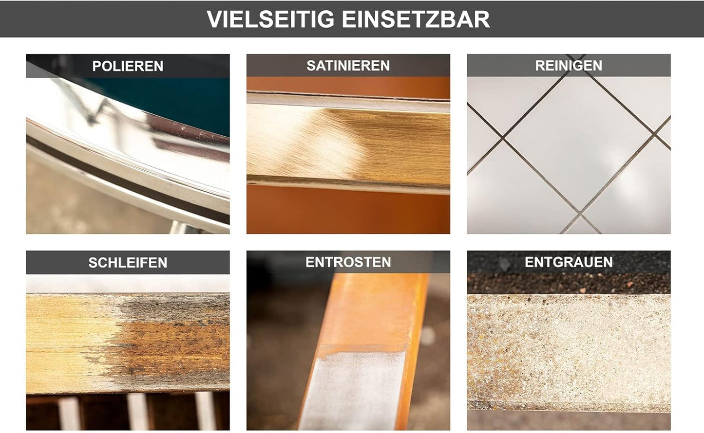 Satiniermaschine MRS1300 mit Zubehör & variabler Drehzahl, MRS1300 inkl. Schleifstreifenbürste