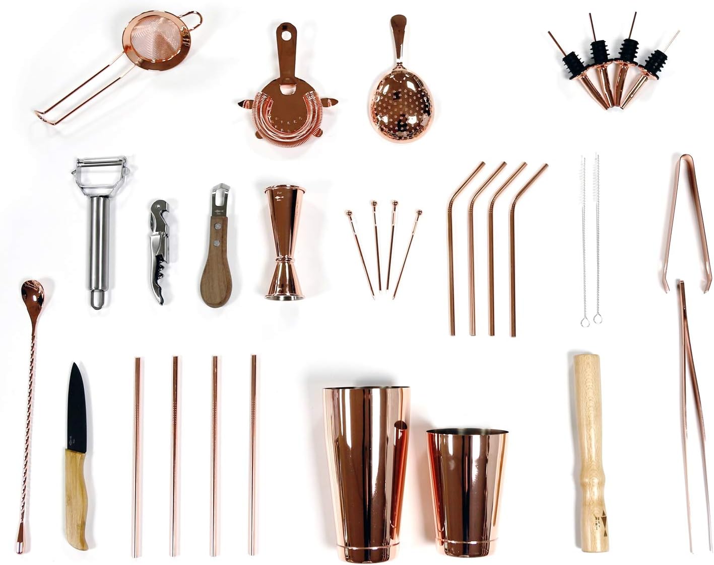 Boston Shaker Set, Roségold 32-teilig