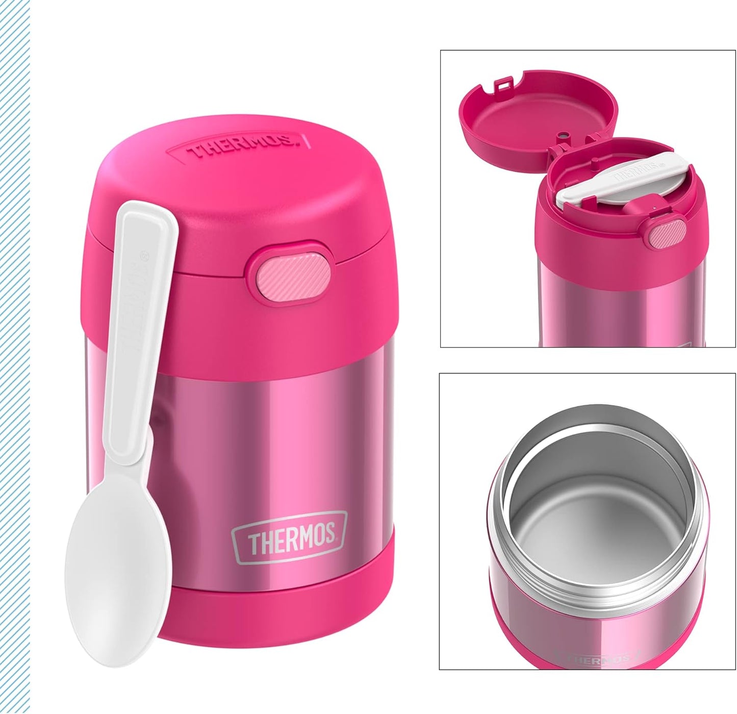 Funtainer Isolierbehälter mit Löffel, Pink