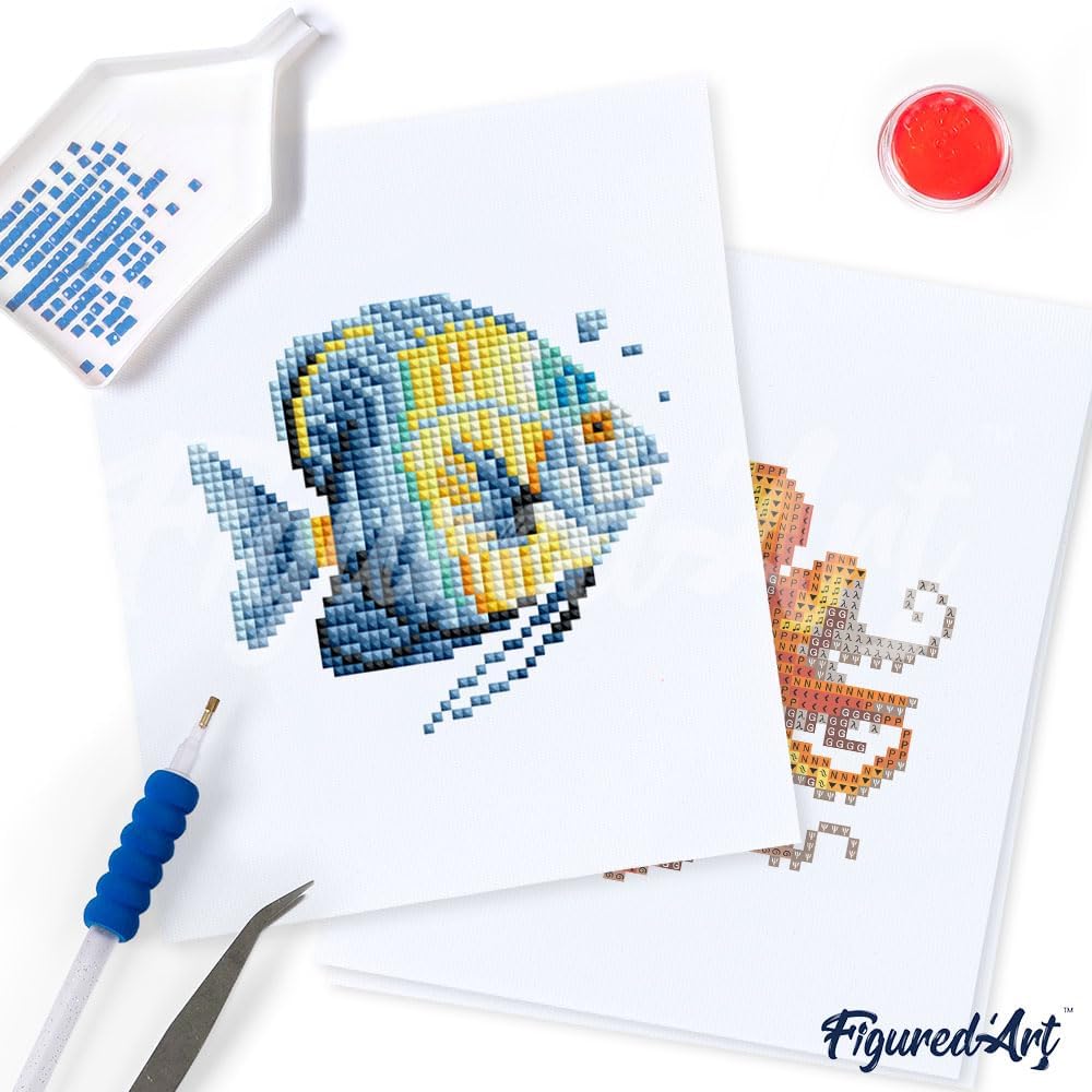 Mini Serie Diamond Painting Set mit 12 Stück, Meereswesen Serie PROBLEMYOUMUSTCHECK