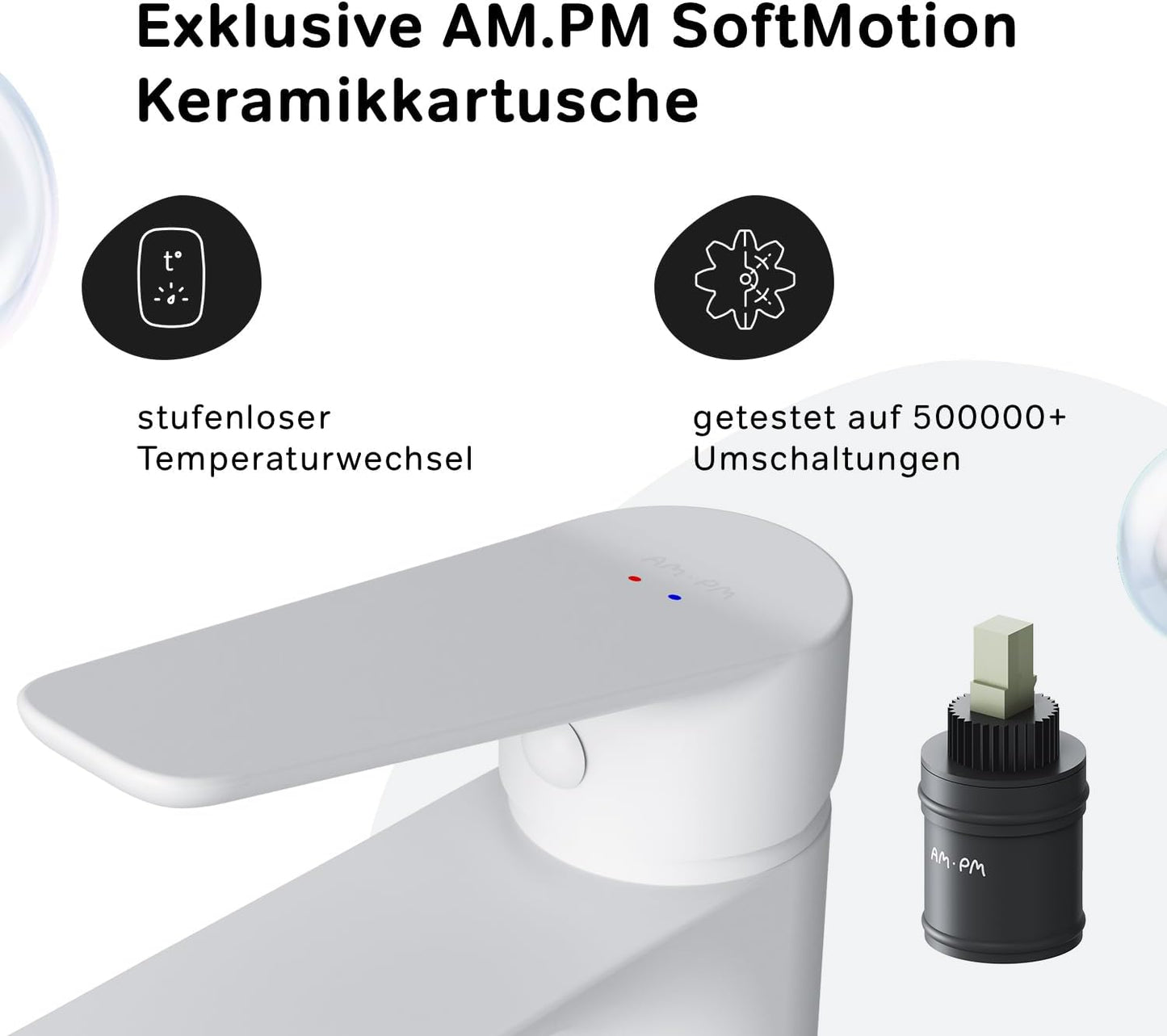 Waschtischarmatur, Standart Weiss Ohne Ablaufgarnitur