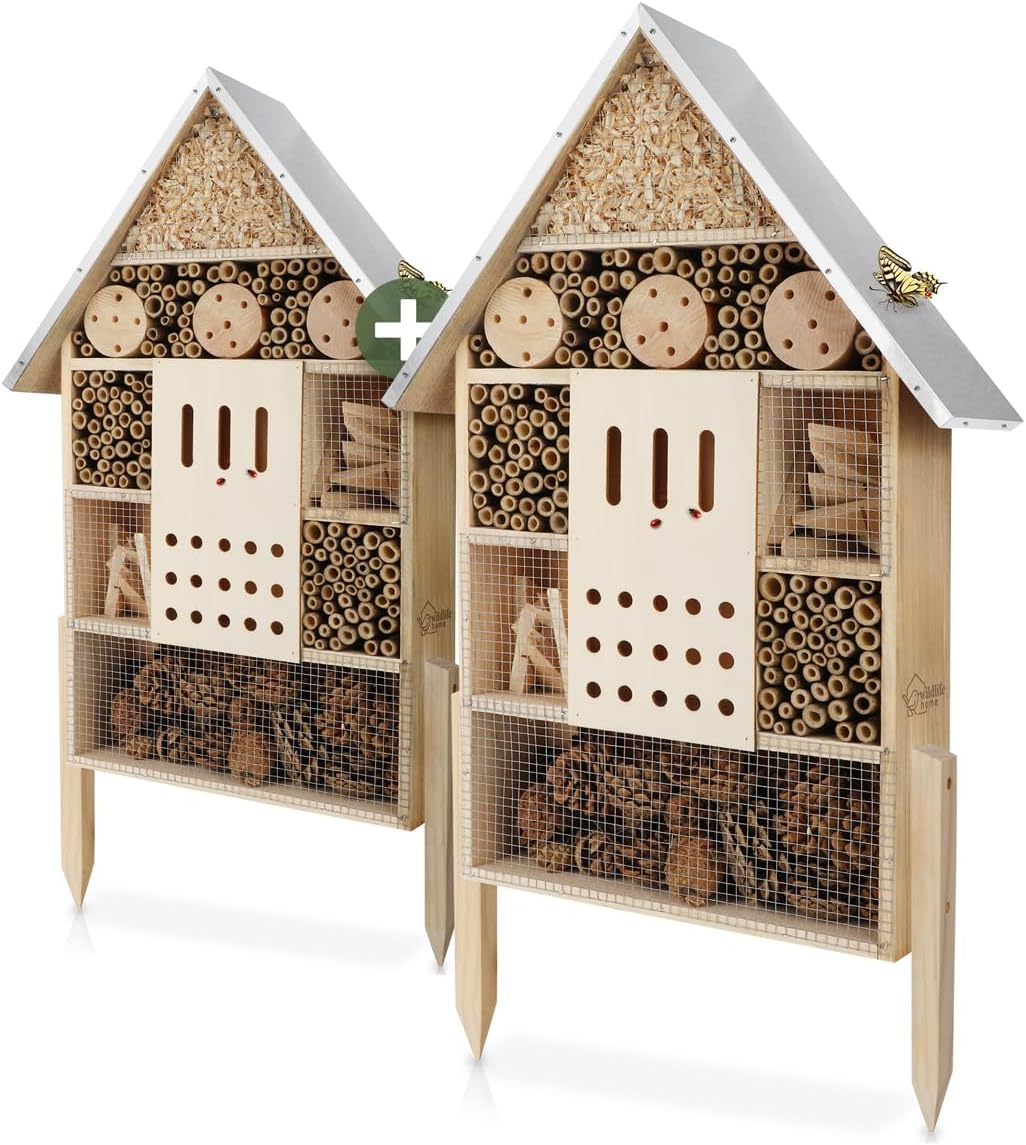 Insektenhotel-Set XXL mit Standfuss, 2er Set