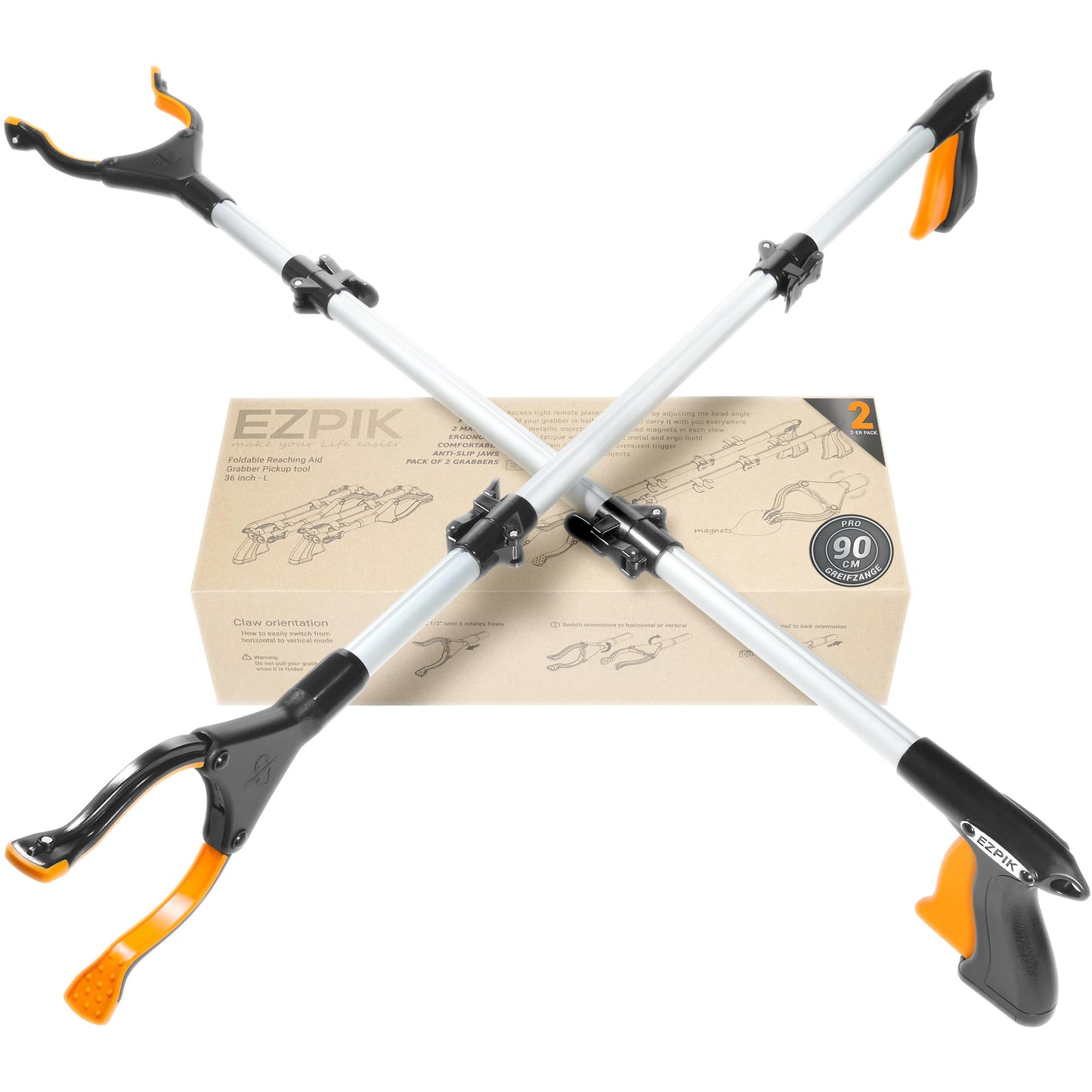 2er-Pack Greifzangen, 2x90 cm