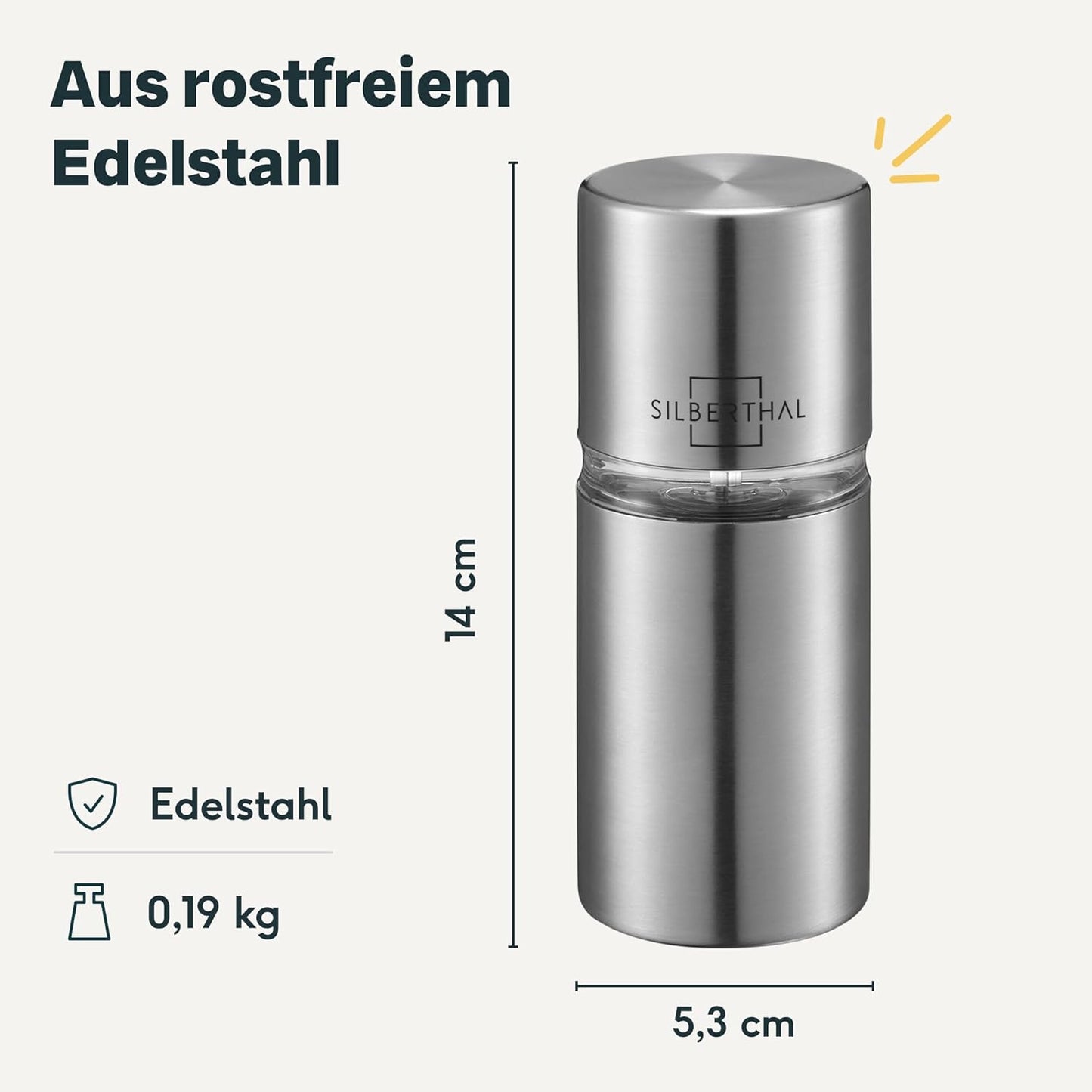 Gewürzmühlen-Set mit einstellbarem Mahlgrad, Gewürzmühlen Set