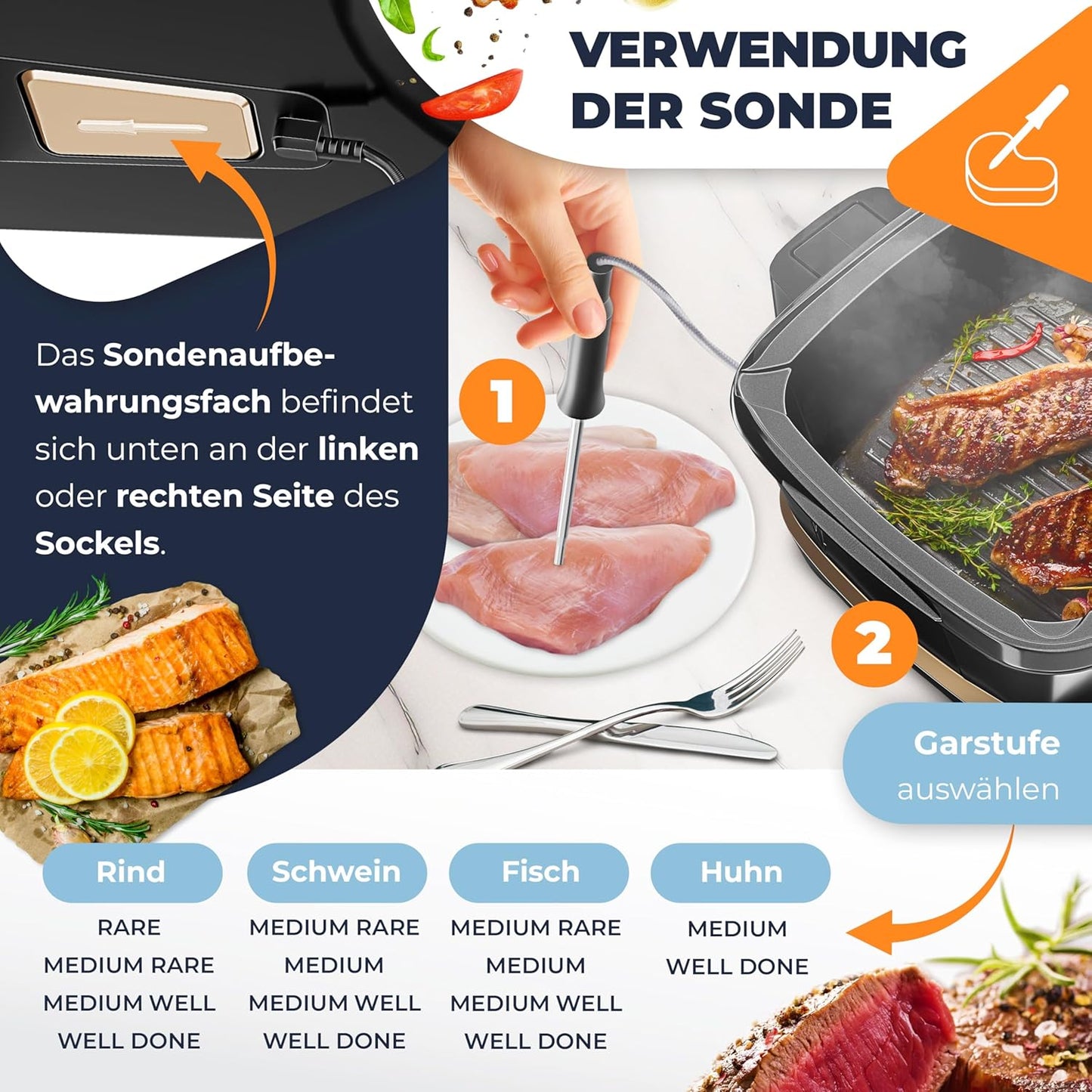 Multikocher mit Heissluftfritteuse, 16 Programme, Champagne