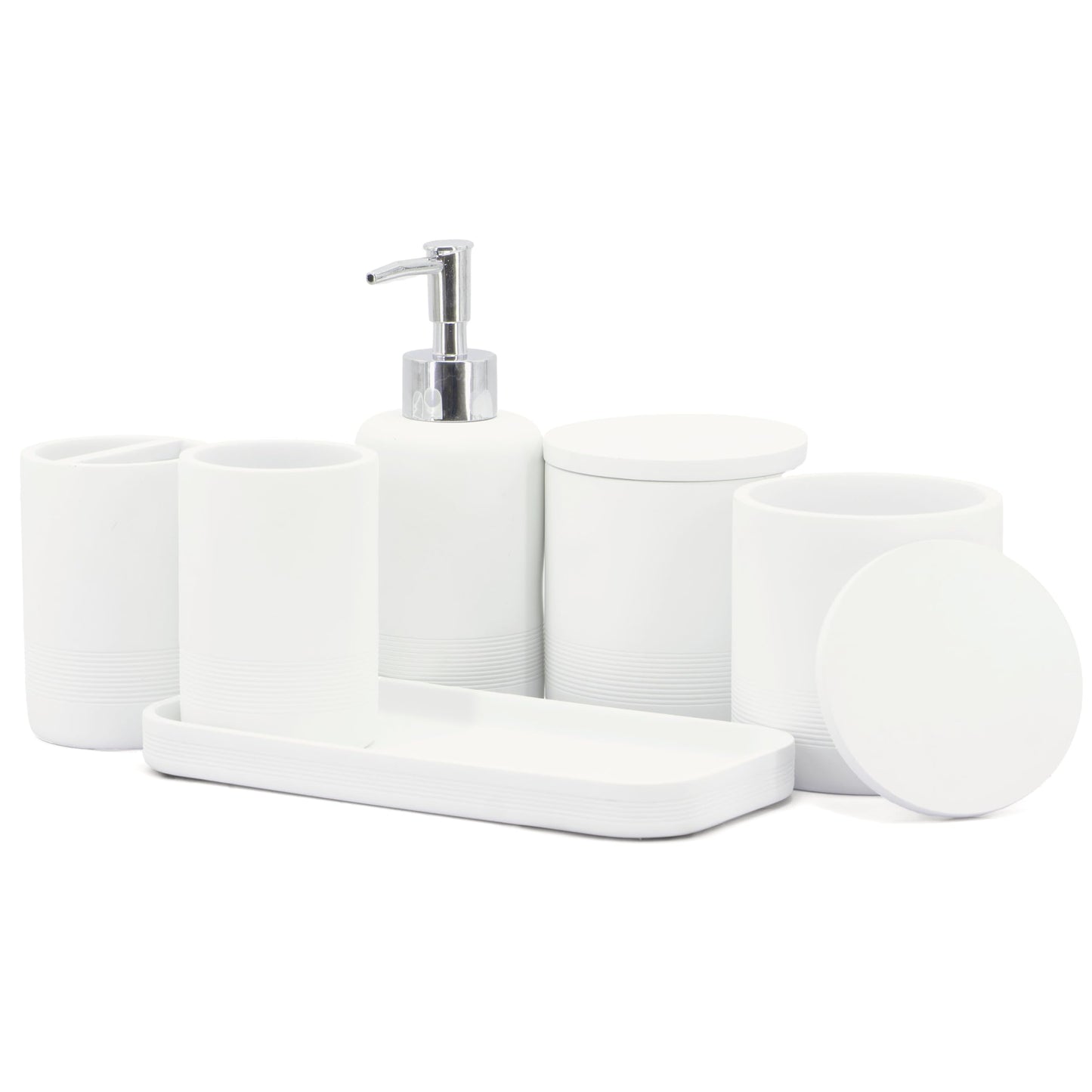 6-teiliges Badezimmer-Organizer-Set, Neues Weiss