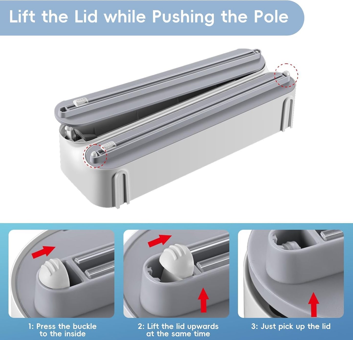 3-in-1 Küchenrollenhalter & Folienschneider magnetisch, Grau