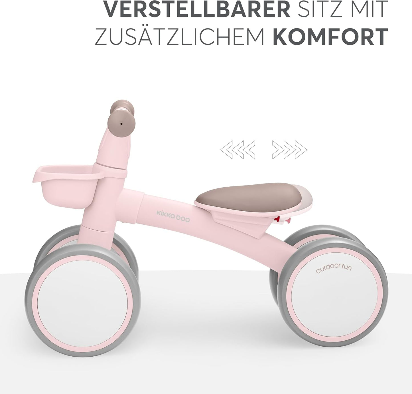 Laufrad mit Korb, Rosa