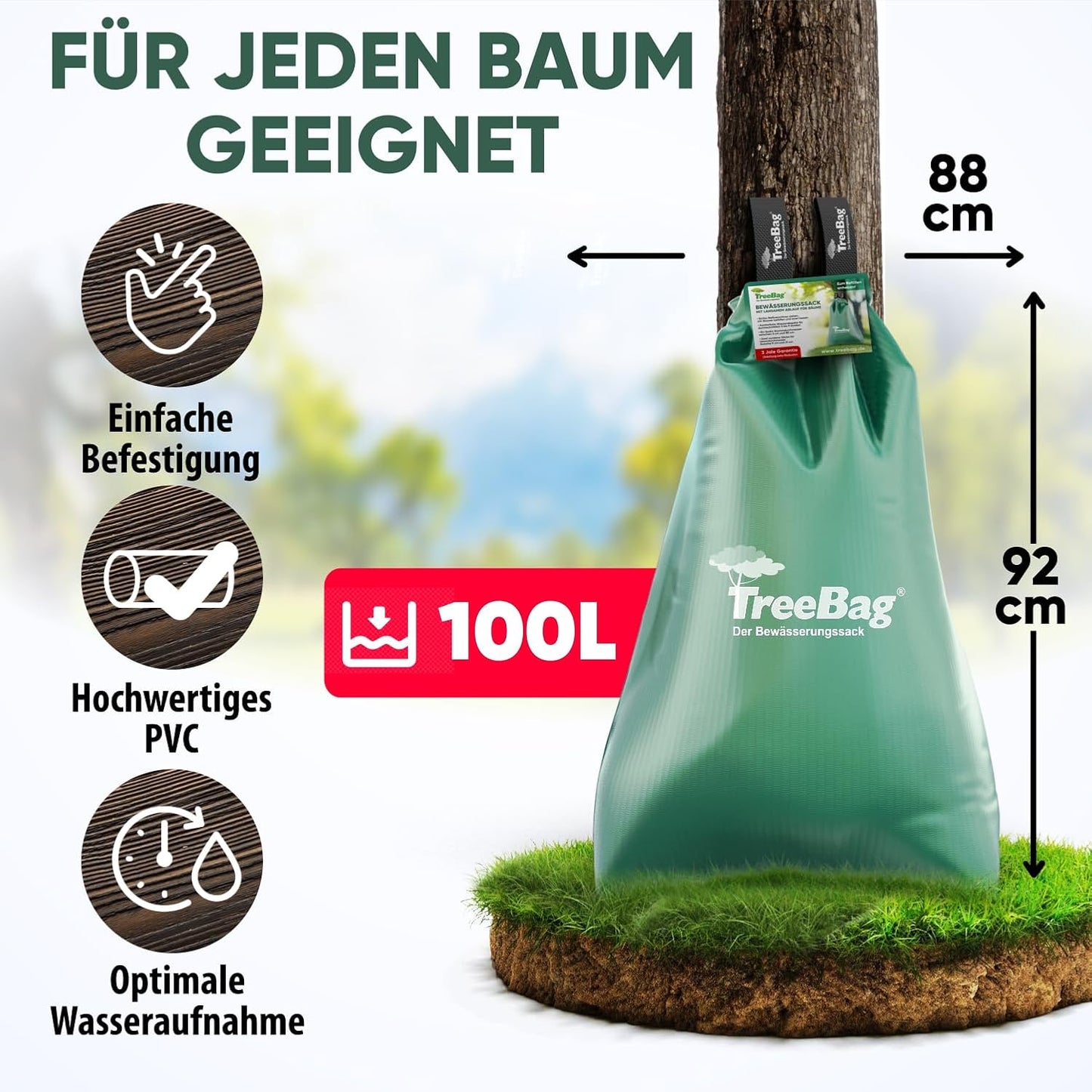 Baumbewässerungssack 10er-Set, 100 l 10