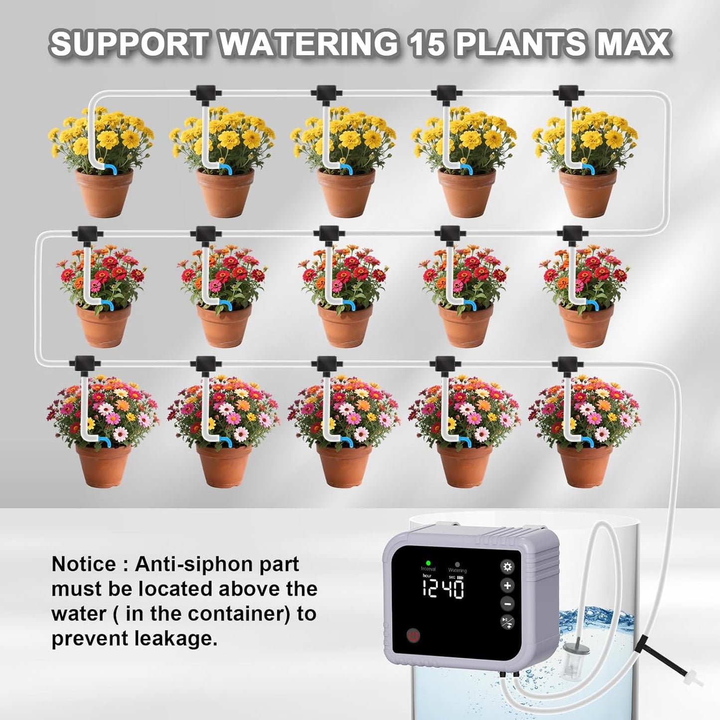 Automatisches Bewässerungssystem für max. 15 Zimmerpflanzen