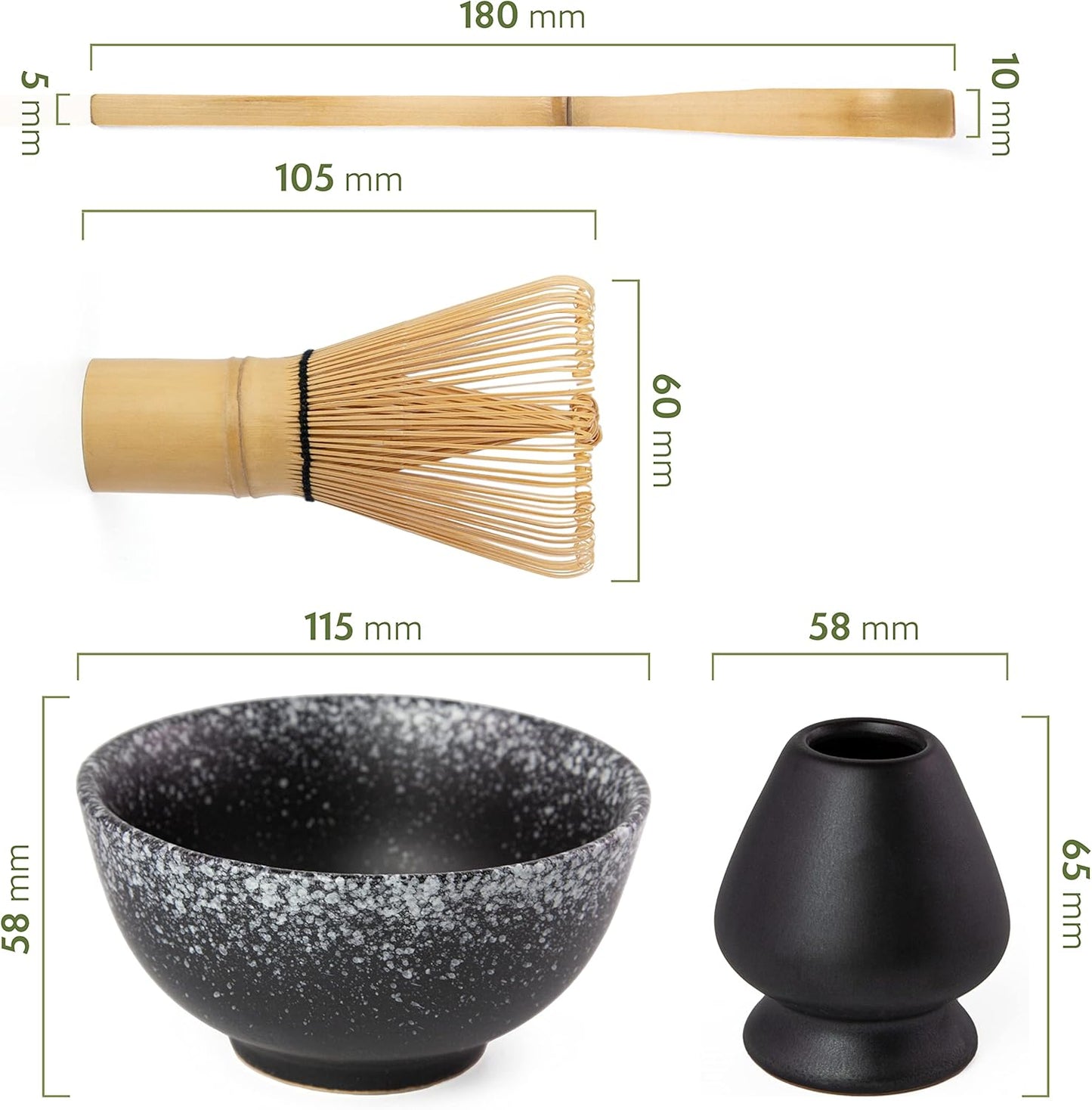 Traditionelles Matcha Tee-Zubereitungsset, 4-teilig, 4er Set