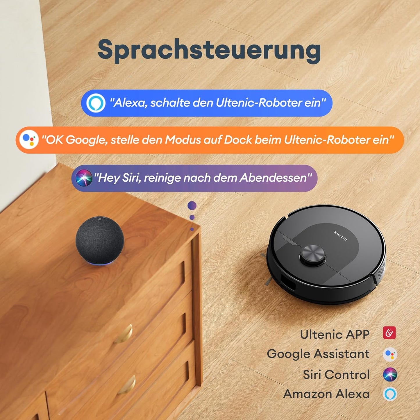 Staubsauger-Roboter mit 4000 Pa Saug- und Wischfunktion, Schwarz S
