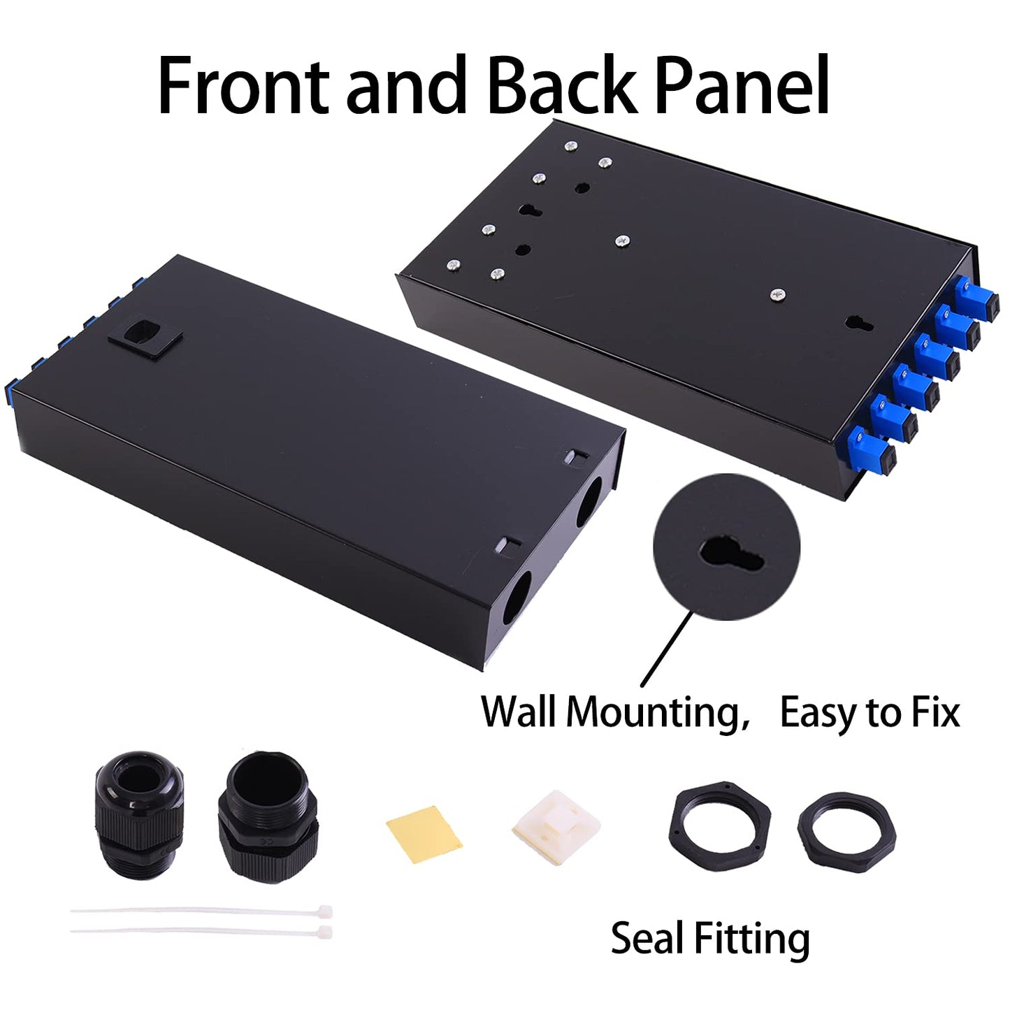 Glasfasergehäuse für Wandmontage mit 6 SC-Ports, SC-UPC SingleMode 6 Port