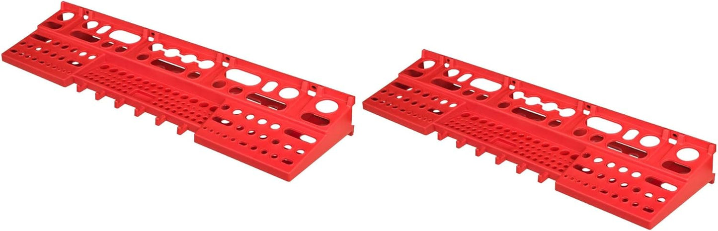 Stapelboxen mit Werkzeughalterungen, Rot/Schwarz