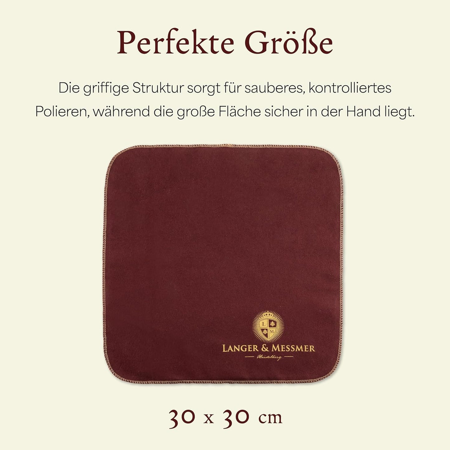 10er-Set Poliertücher für Glattleder, 10er Set Bordeaux