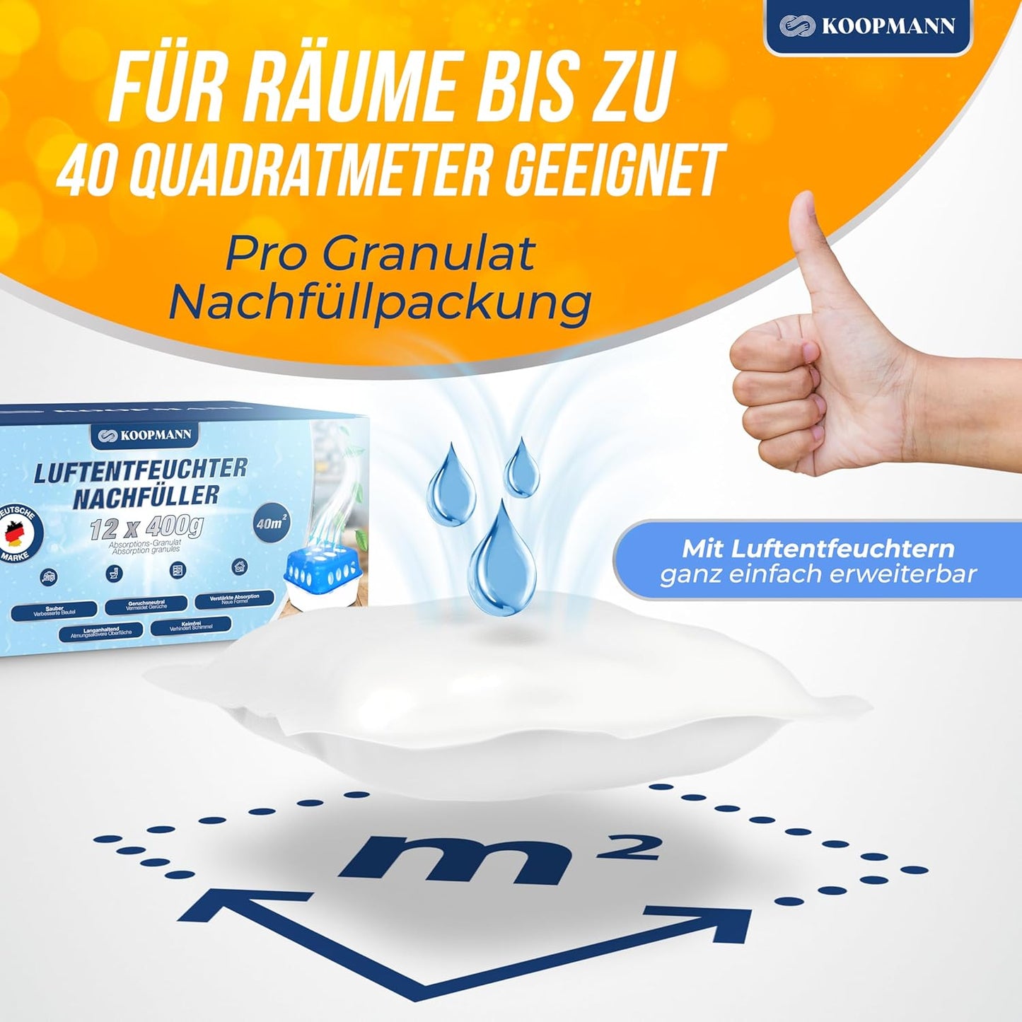 Luftentfeuchter Granulat Nachfüllpack, 12 X Granulat Nachfüllpack