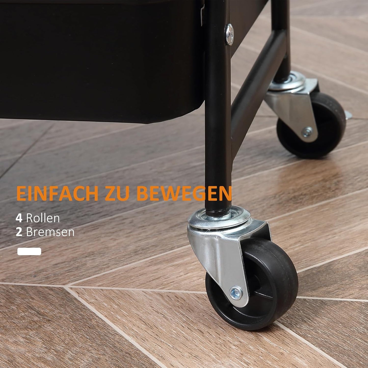 Servierwagen mit 3 Ebenen, Schwarz