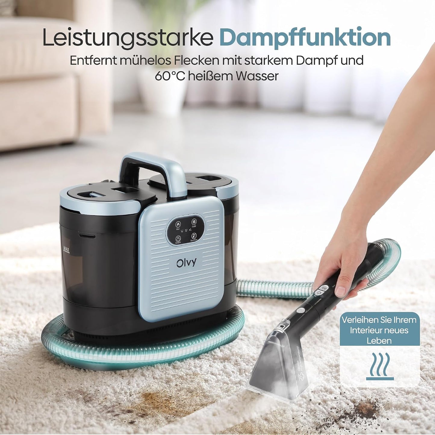 Teppichreiniger mit Zubehör, Black/Blue