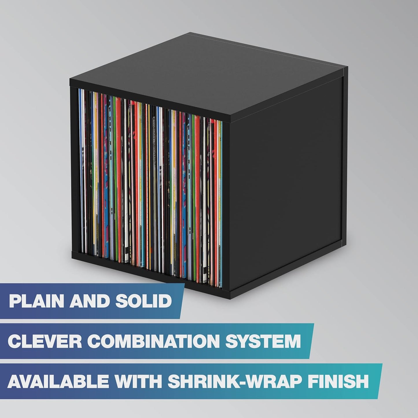 Record Box für 110 Schallplatten, ['Schwarz', 'Weiss']