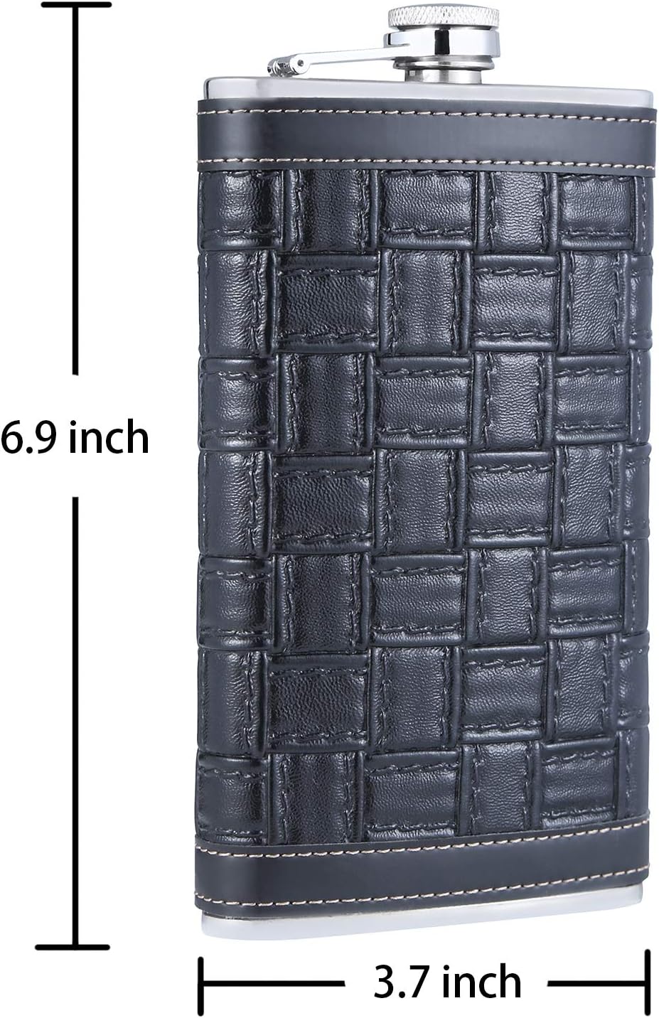 Flachmann mit Trichter, 12 oz F. Schwarz(4)