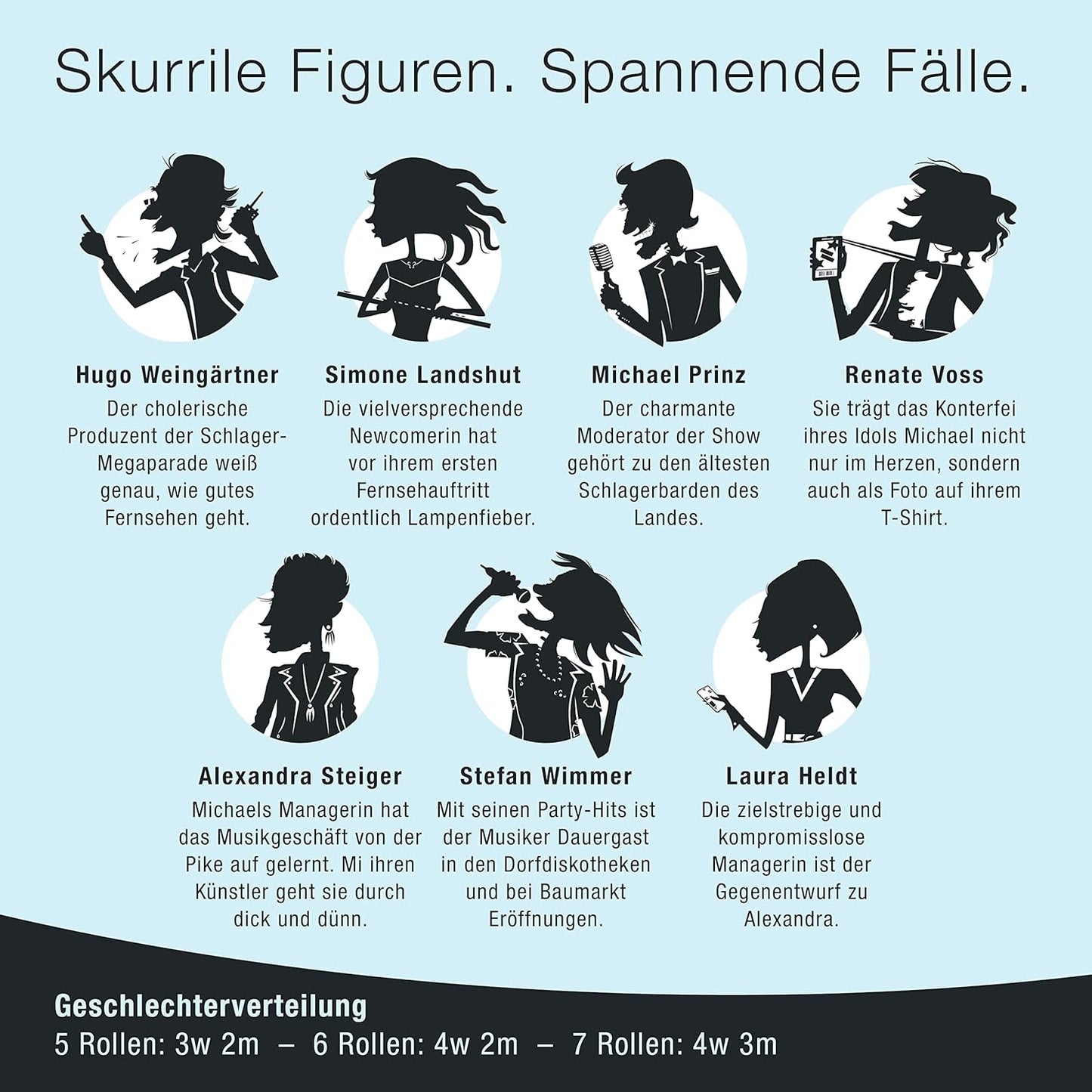 Krimidinner Spiel "Ihr Herz schlug Schlager" (5-7 Personen)
