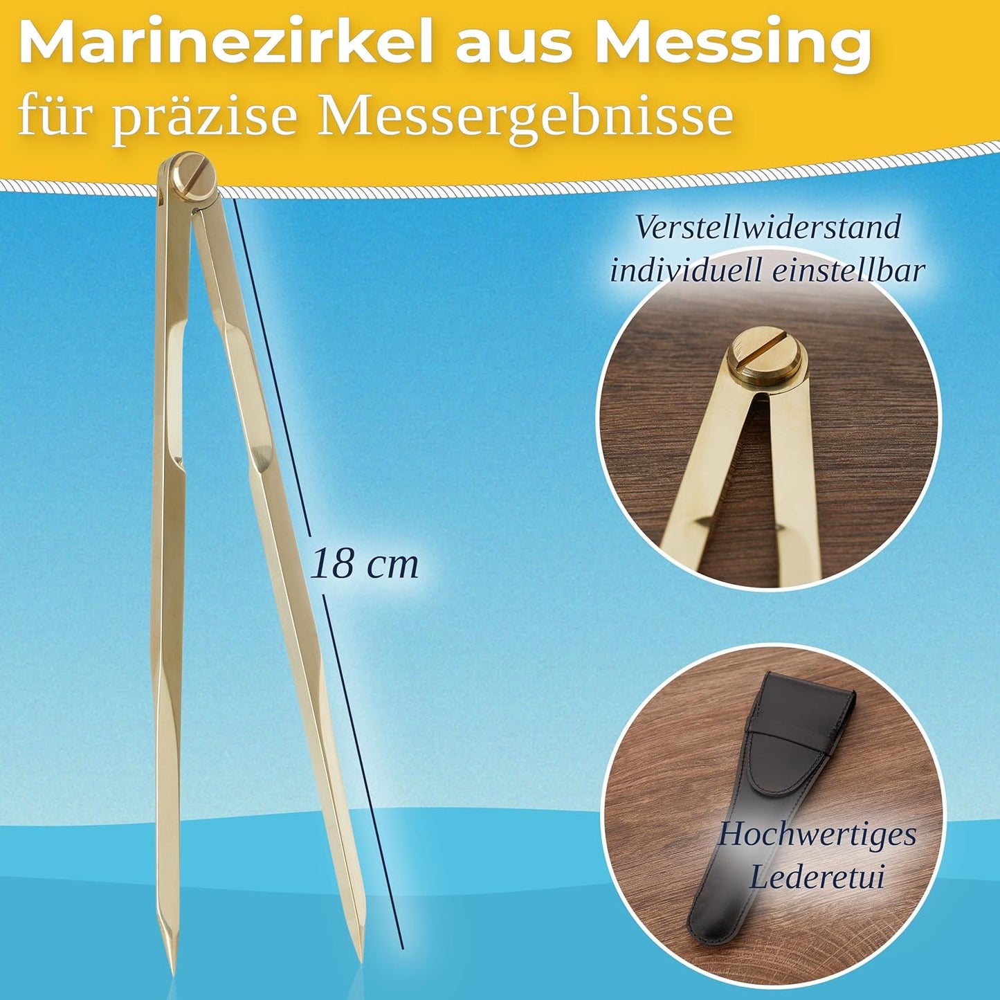 Navigationsbesteck-Set für Sportbootführerschein, 26 cm