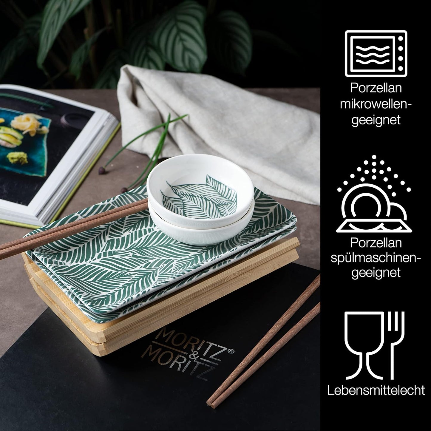 Sushi Set, Grüne Blätter