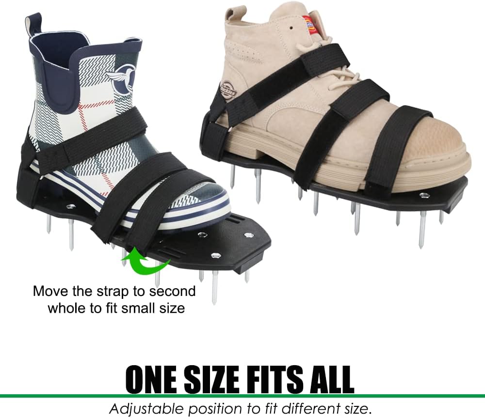 Rasenlüfterschuhe mit 13 Spikes, ohne Edelstahlschaufel Schwarz