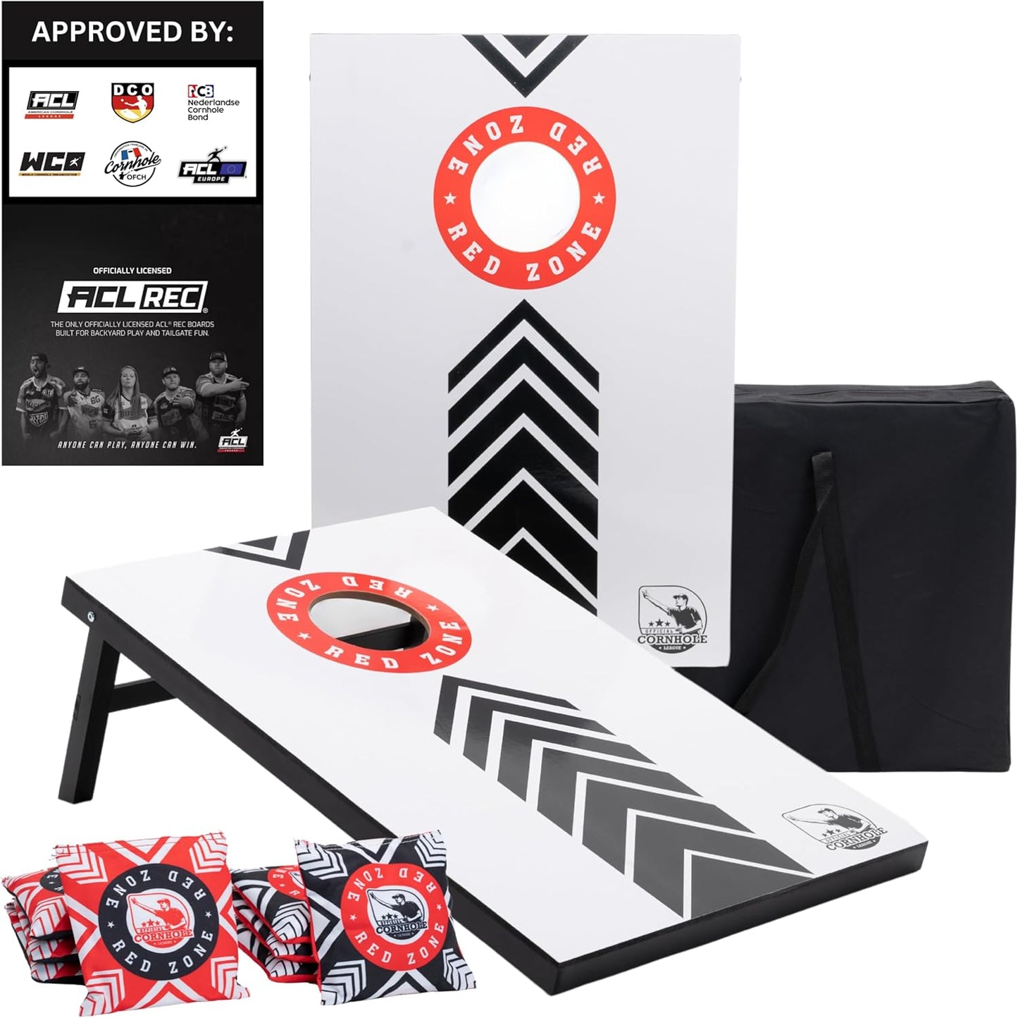 Cornhole-Set inkl. Tragetasche, 90x60 MDF RED Zone inkl. Tragetasche